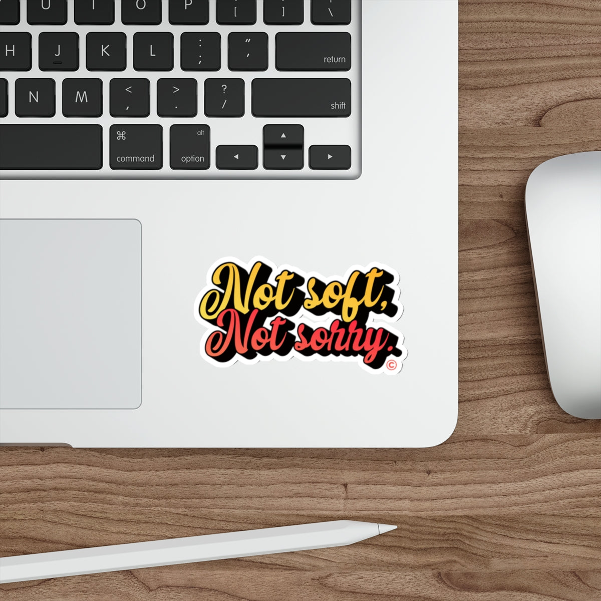 Not Soft, Not Sorry Die-Cut Sticker (Red/Yellow)