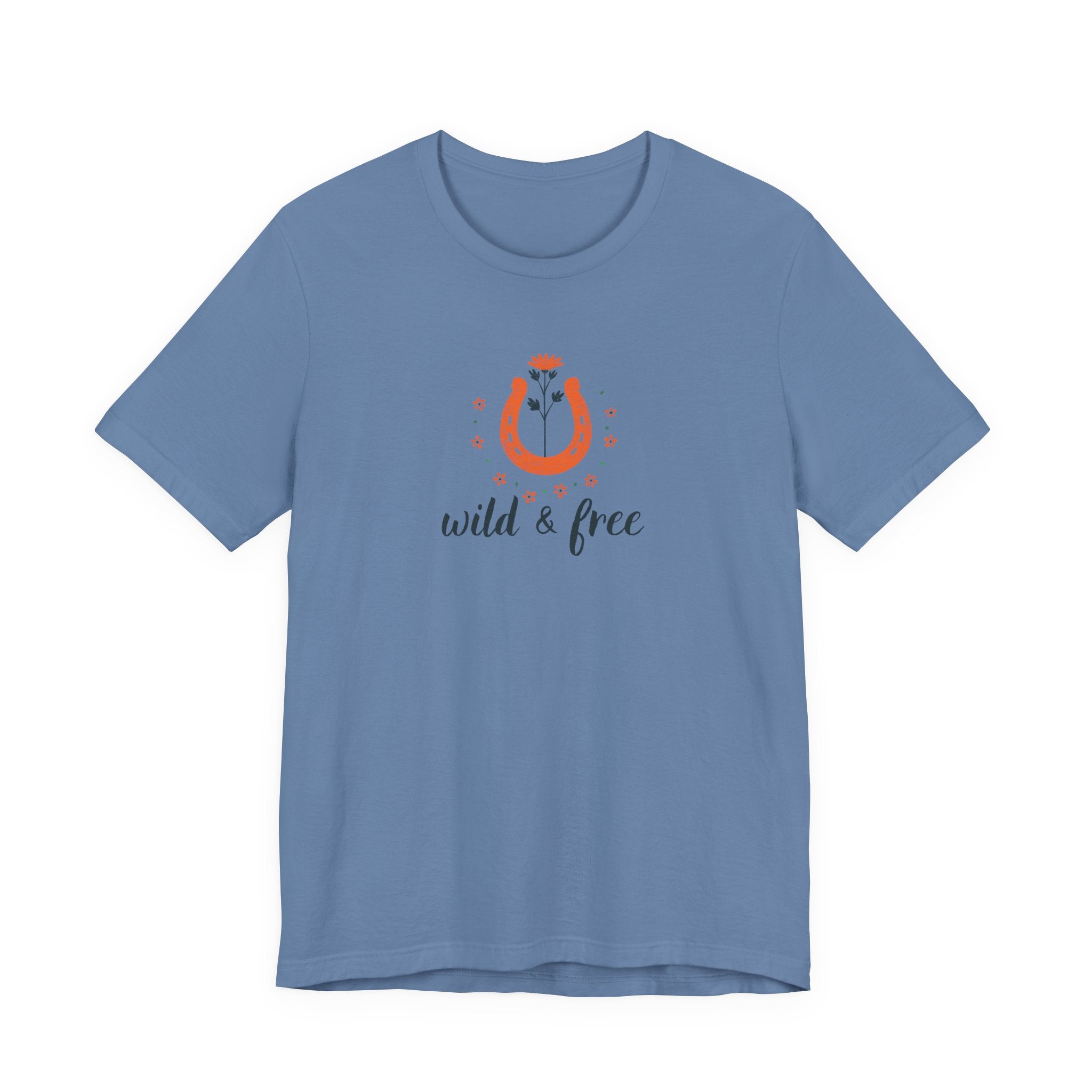 Wild And Free Shirt, Retro Western Graphic Tee Women, Boho Cowgirl Gift, Horseshoe Wildflower T-Shirt, Country Tee