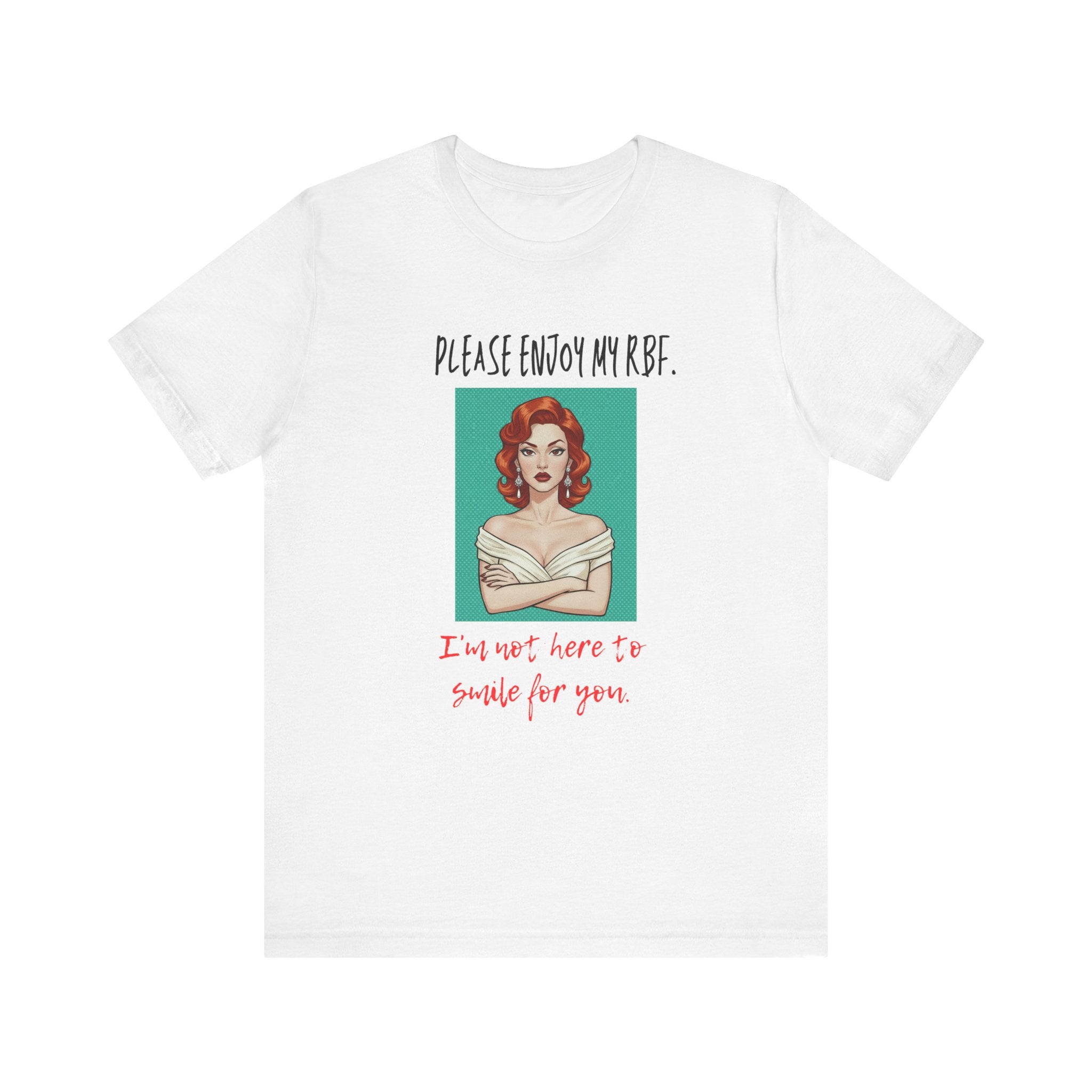 I'm Not Here To Smile For You Shirt, Sassy RBF Pop Art Tee Women, Funny Resting Face Gift for Her, Retro Comic T-Shirt
