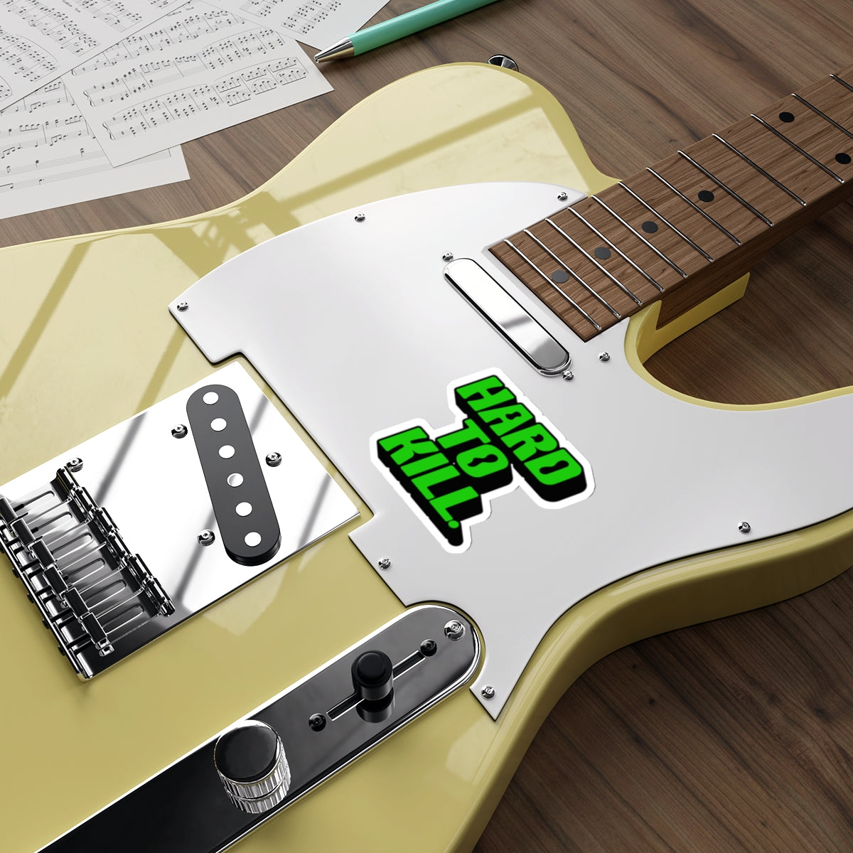Hard To Kill Die-Cut Sticker - Green & Black Retro Bold Decal