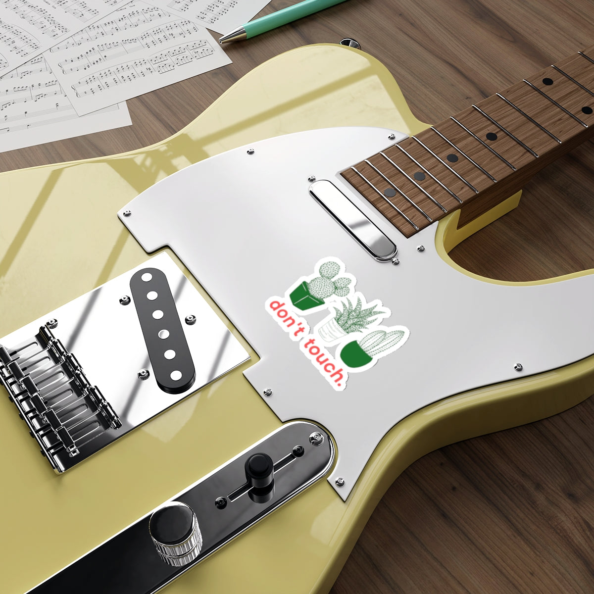 Don’t Touch Plant Sticker — Die-Cut Cactus & Succulent Decal