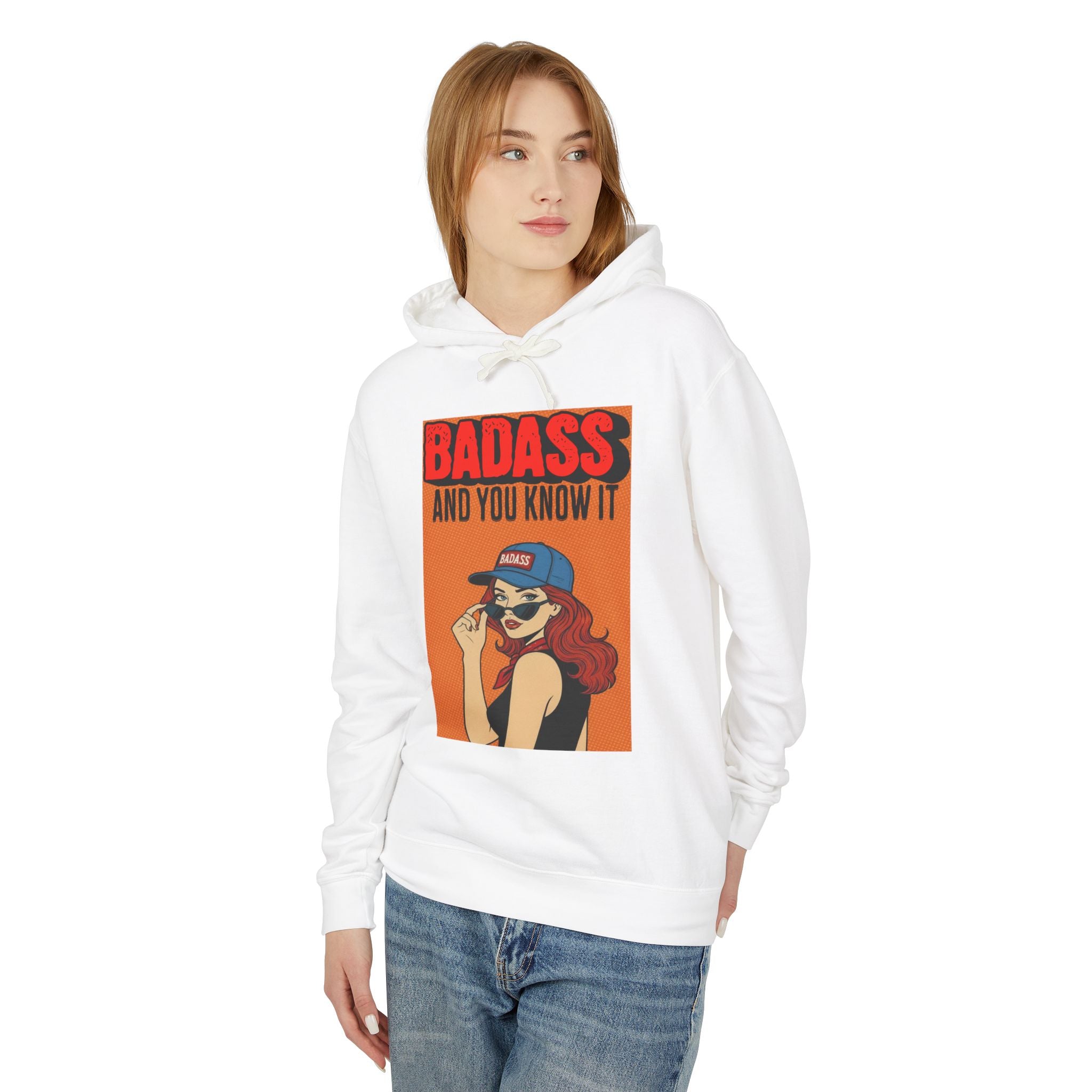 Badass And You Know It Hoodie, Retro Pop Art Comic Sweatshirt Women, Sassy Cowgirl Gift for Her, Confident Hooded Sweatshirt
