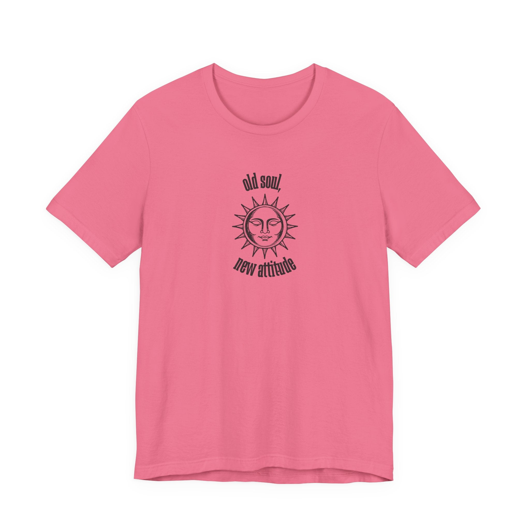 Old Soul New Attitude Shirt, Celestial Sun Graphic Tee for Women, Boho Vintage Gift, Sun Face T-Shirt, Star Moon Tee