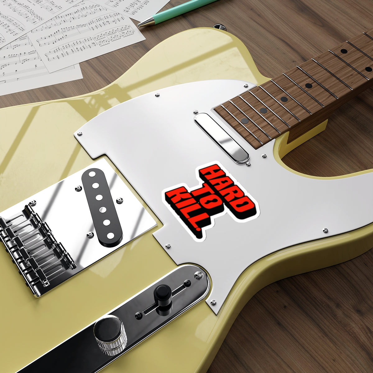 Hard To Kill Die-Cut Sticker - Red & Black Retro Bold Decal