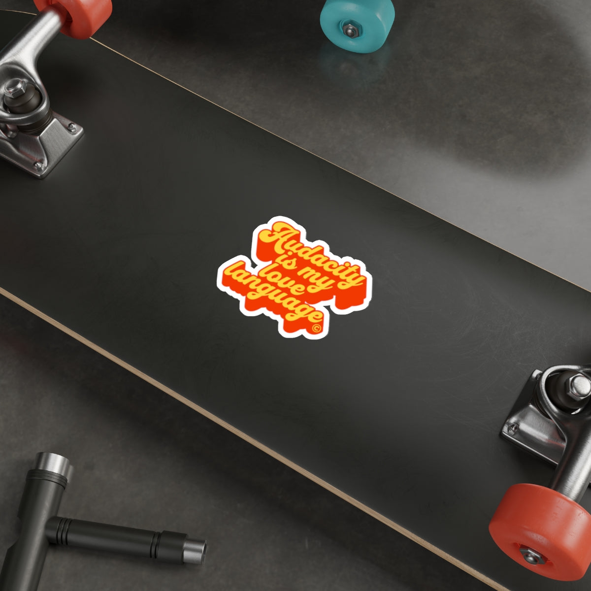 Audacity Is My Love Language Die-Cut Sticker (Bold Orange & Yellow)