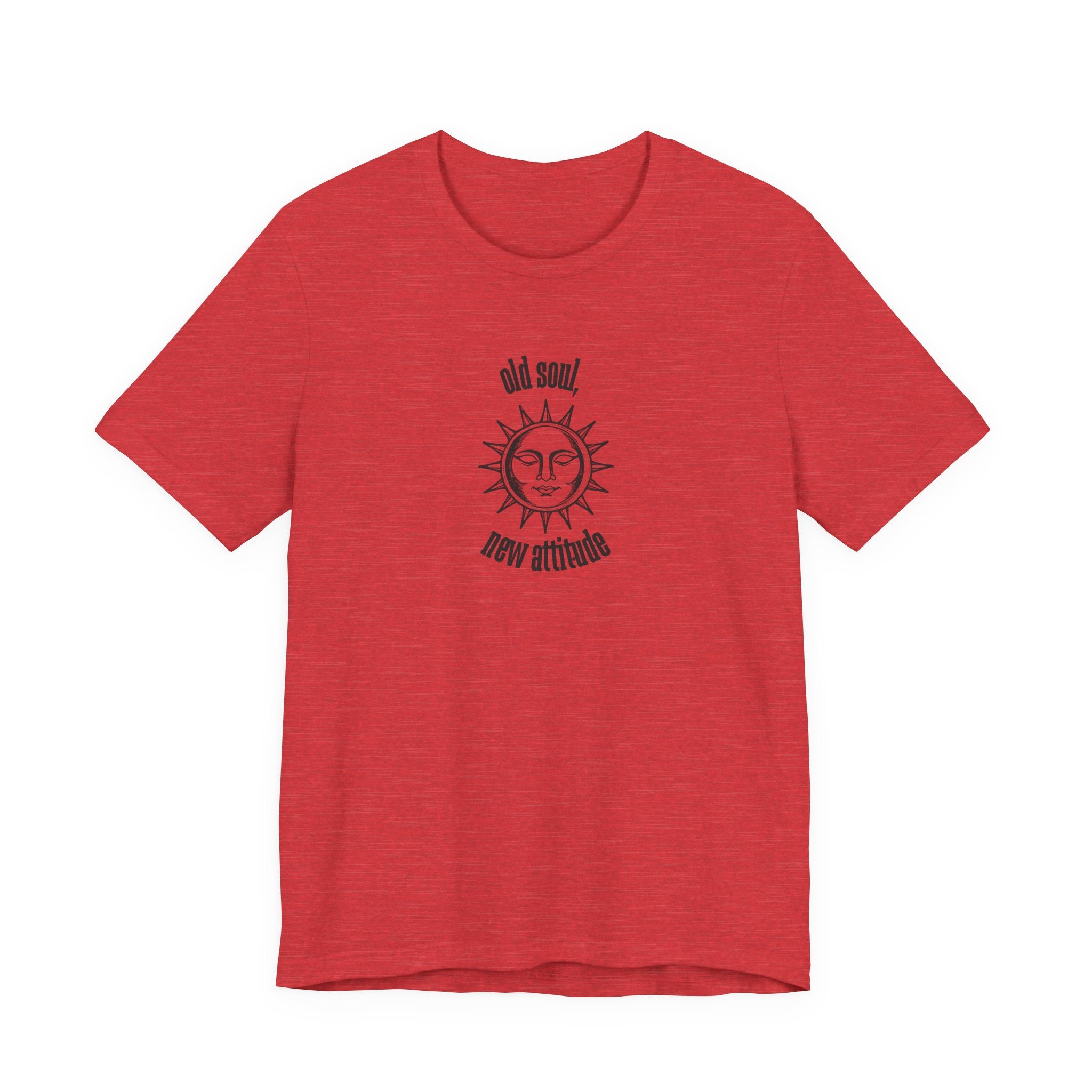 Old Soul New Attitude Shirt, Celestial Sun Graphic Tee for Women, Boho Vintage Gift, Sun Face T-Shirt, Star Moon Tee