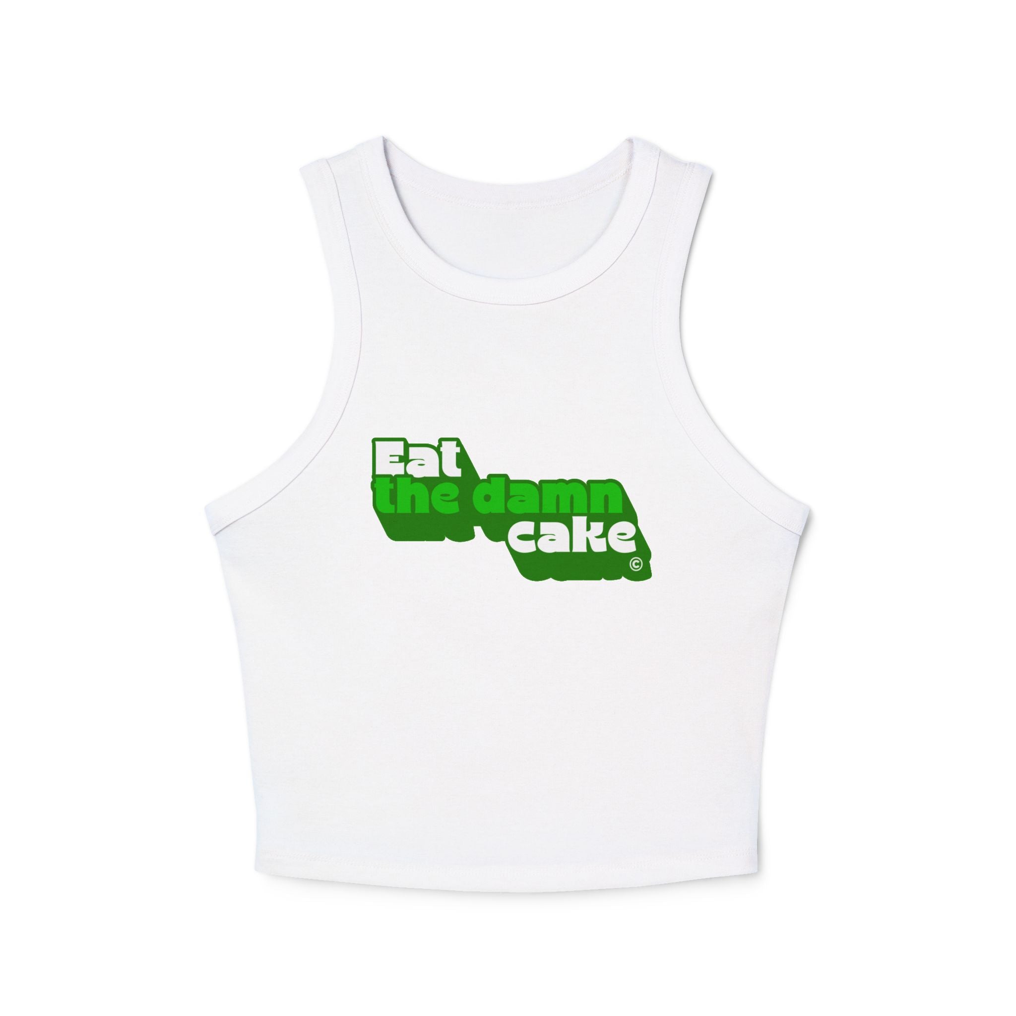 Eat the Damn Cake tank top (green on green)
