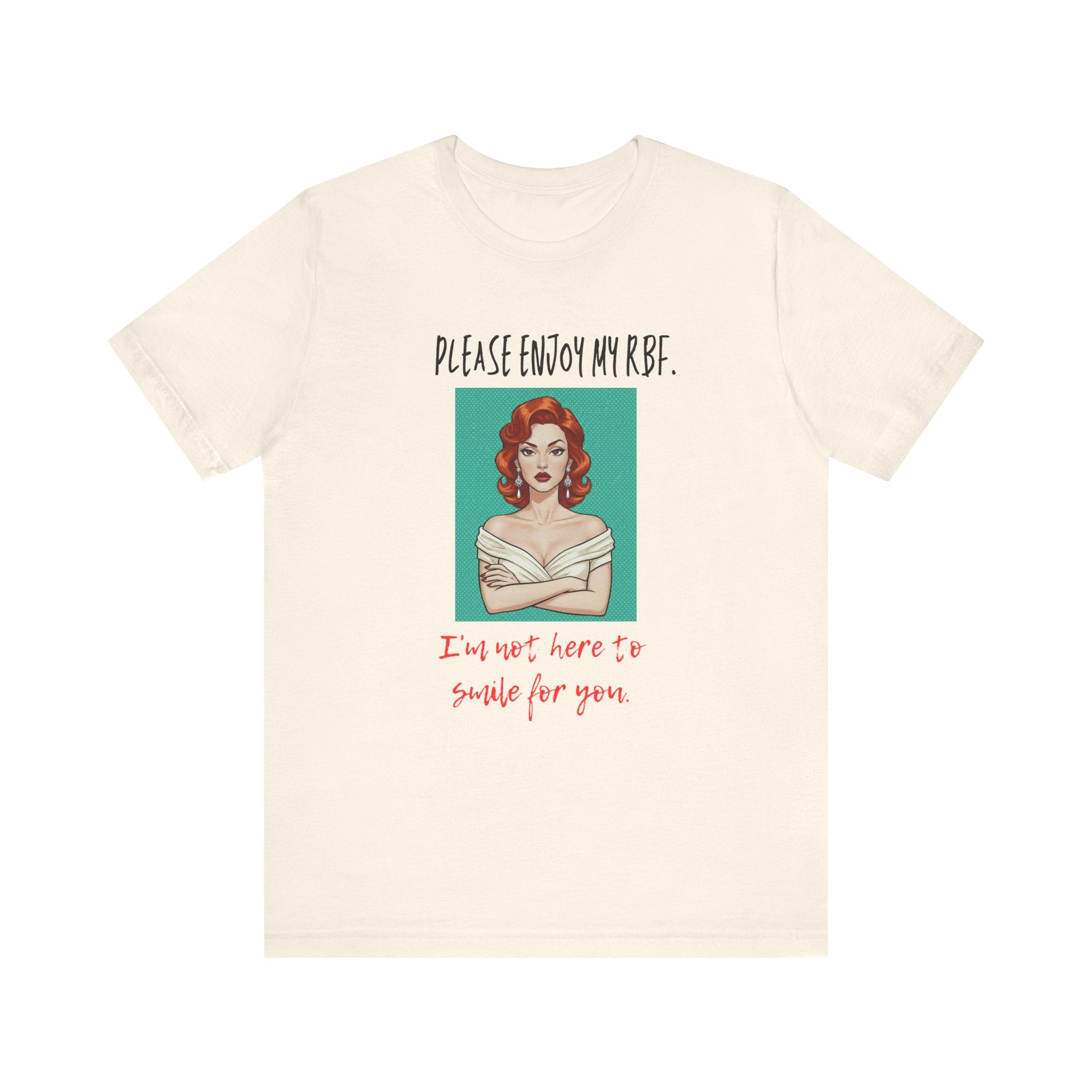 I'm Not Here To Smile For You Shirt, Sassy RBF Pop Art Tee Women, Funny Resting Face Gift for Her, Retro Comic T-Shirt