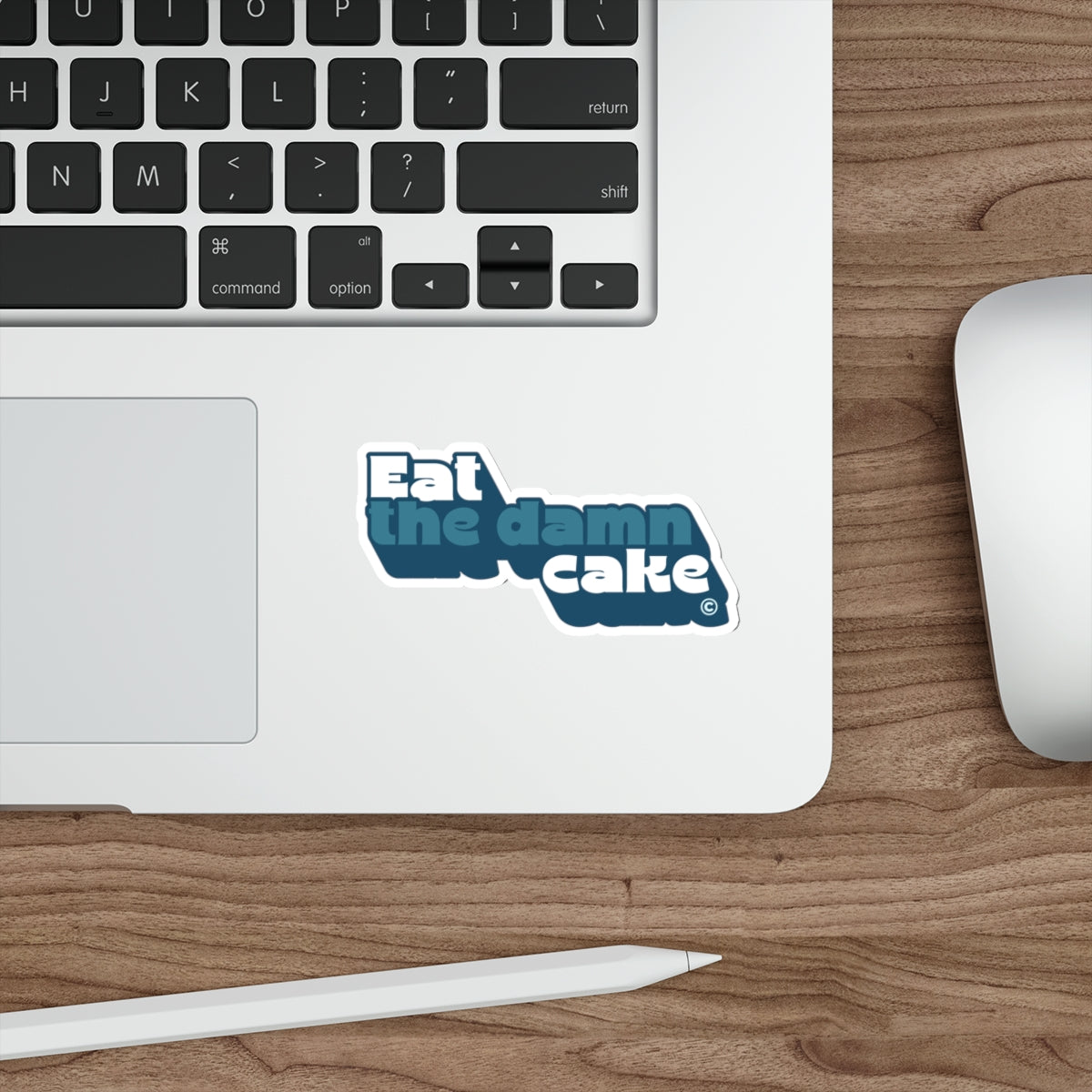 Eat the Damn Cake Retro Bold Typography Die-Cut Sticker