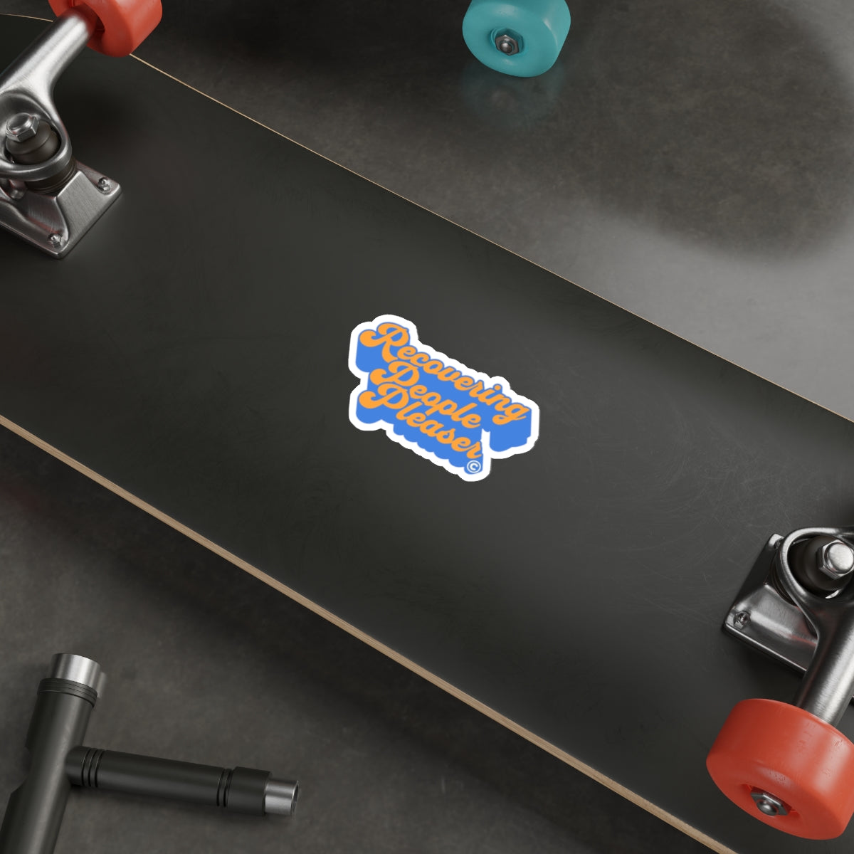 Recovering People Pleaser Die-Cut Sticker (Blue/Orange)