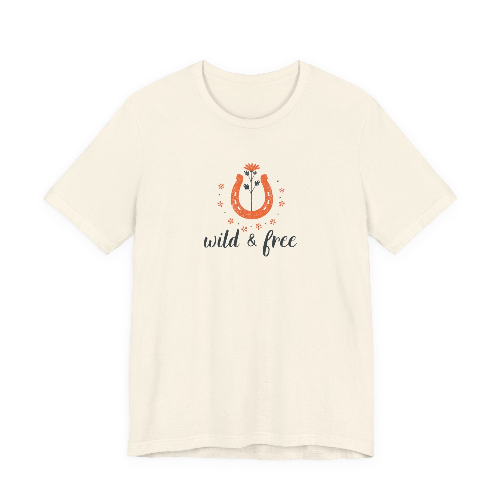 Wild And Free Shirt, Retro Western Graphic Tee Women, Boho Cowgirl Gift, Horseshoe Wildflower T-Shirt, Country Tee