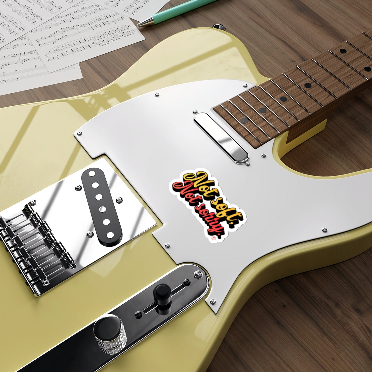 Not Soft, Not Sorry Die-Cut Sticker (Red/Yellow)