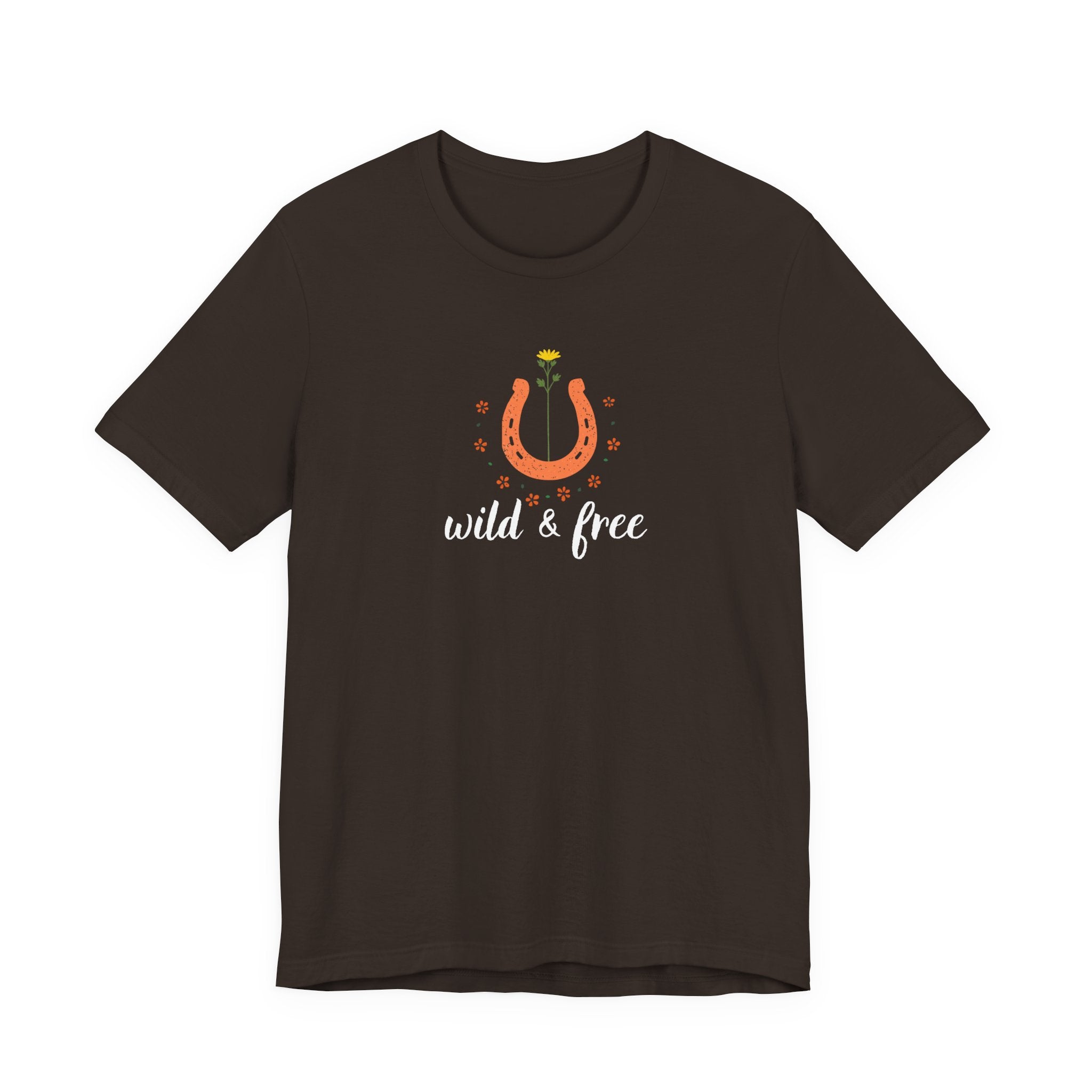 Wild And Free Shirt, Retro Western Graphic Tee Women, Boho Cowgirl Gift, Horseshoe Wildflower T-Shirt, Country Tee