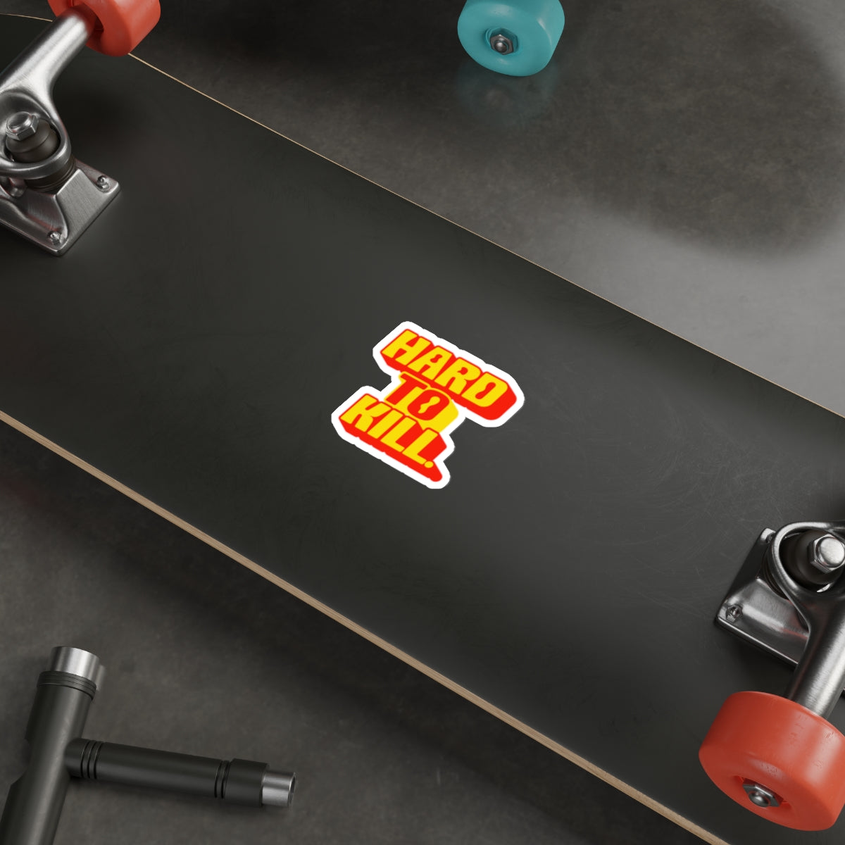 Hard To Kill Die-Cut Sticker - Red & Yellow Retro Bold Decal