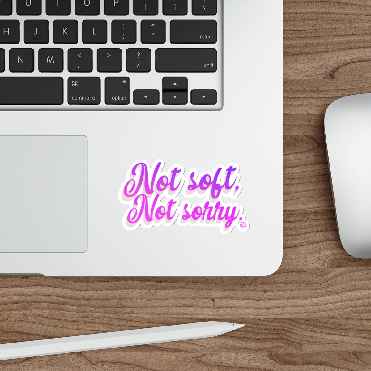 Not Soft, Not Sorry Die-Cut Sticker (purple/pink)