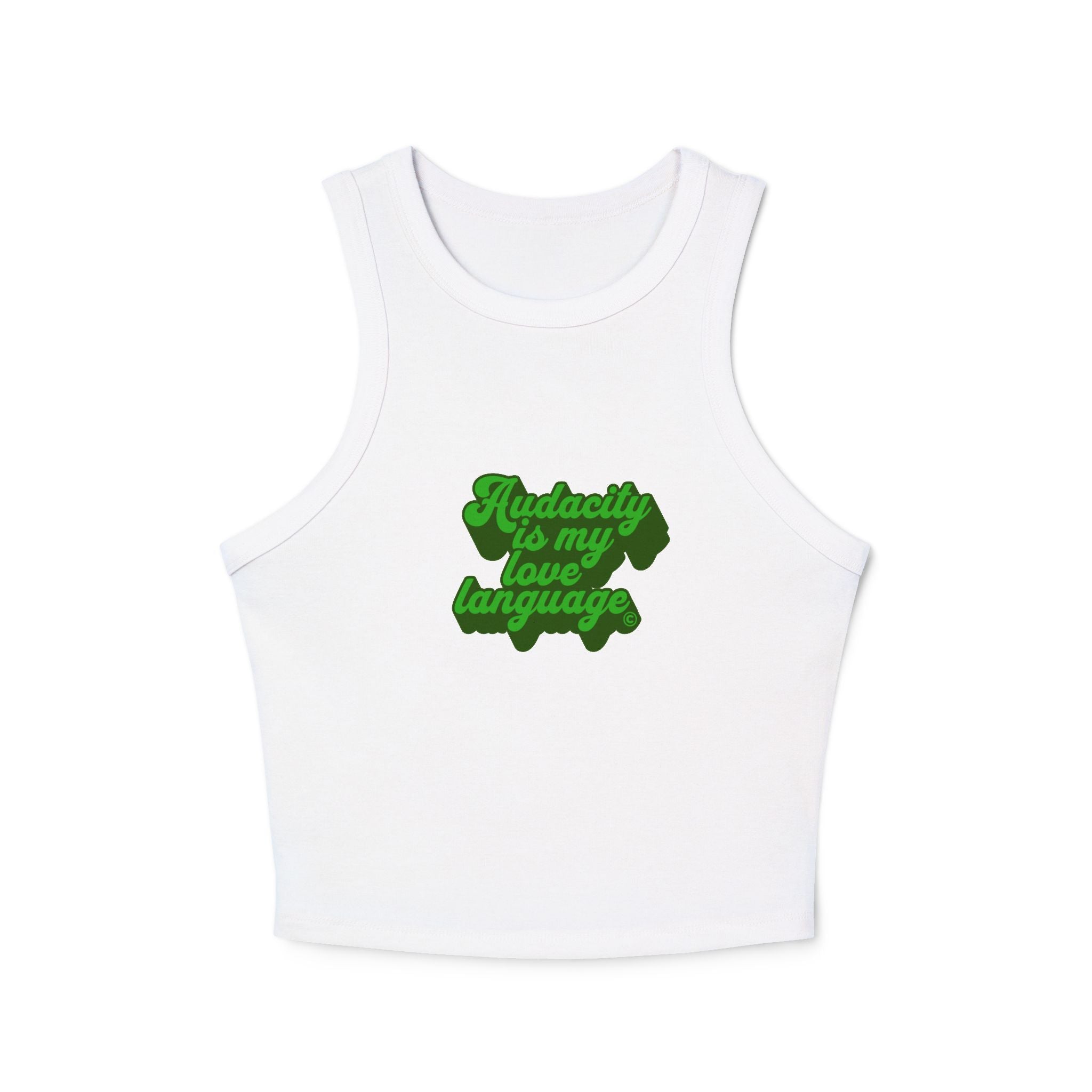 Audacity Is My Love Language Tank Top (Green on Green)