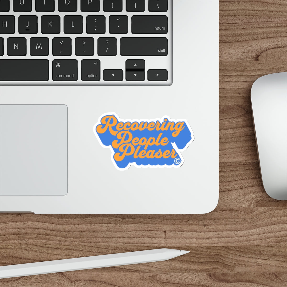 Recovering People Pleaser Die-Cut Sticker (Blue/Orange)