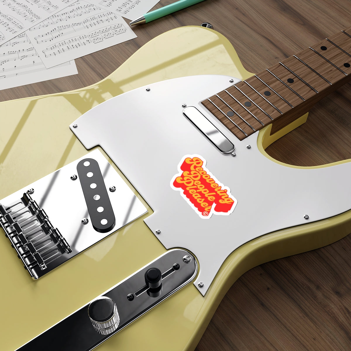 Recovering People Pleaser Die-Cut Sticker (Red/Yellow)