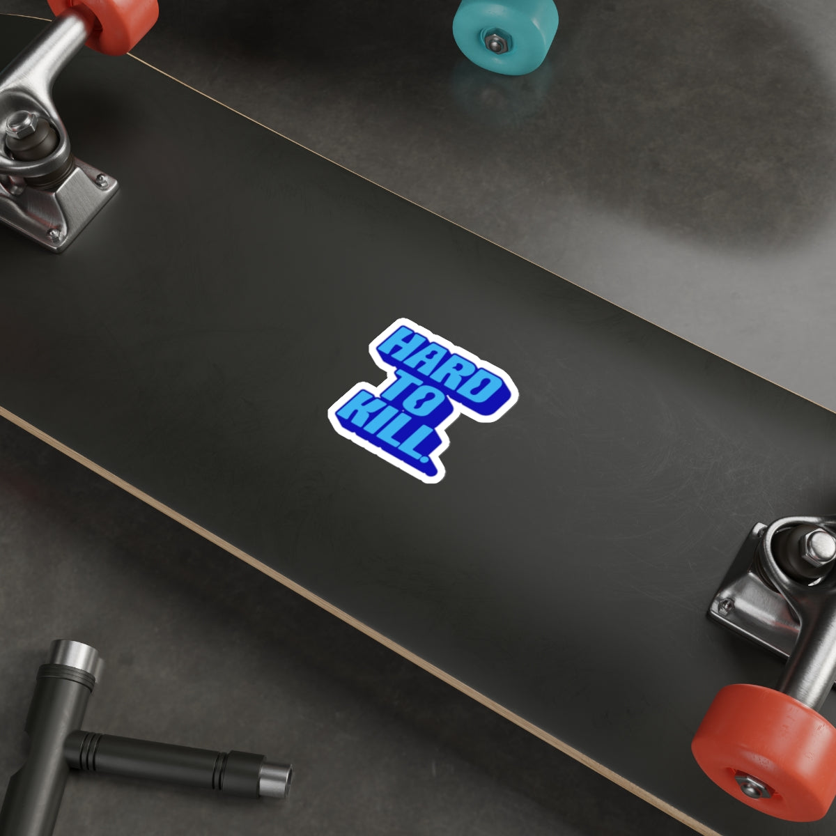 Hard To Kill Die-Cut Sticker - Blue on Blue Retro Bold Decal