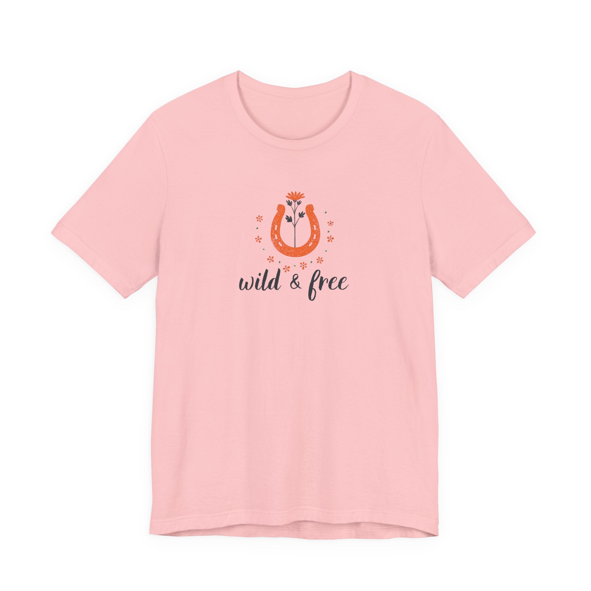 Wild And Free Shirt, Retro Western Graphic Tee Women, Boho Cowgirl Gift, Horseshoe Wildflower T-Shirt, Country Tee