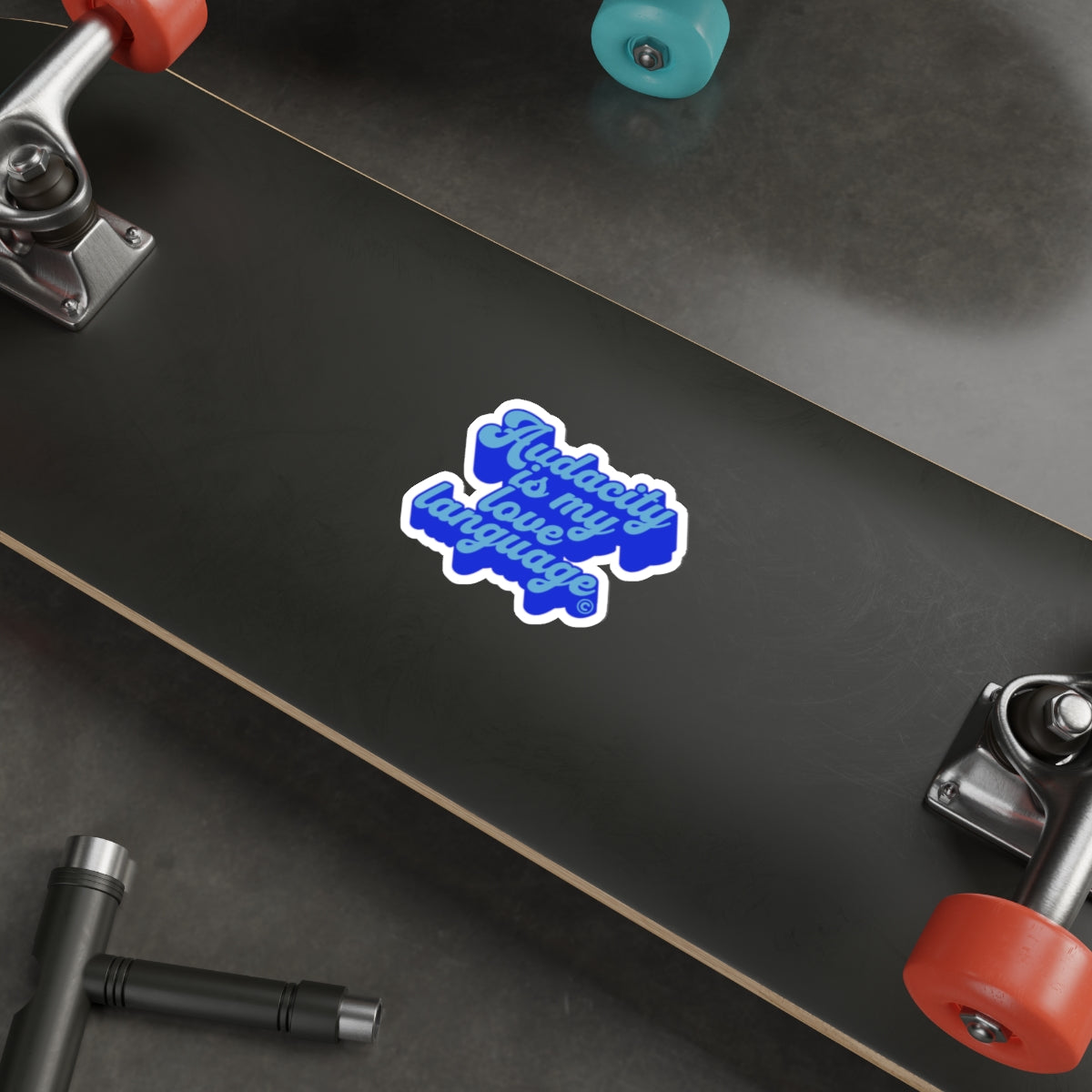 Audacity Is My Love Language Die-Cut Sticker (Blue on Blue)