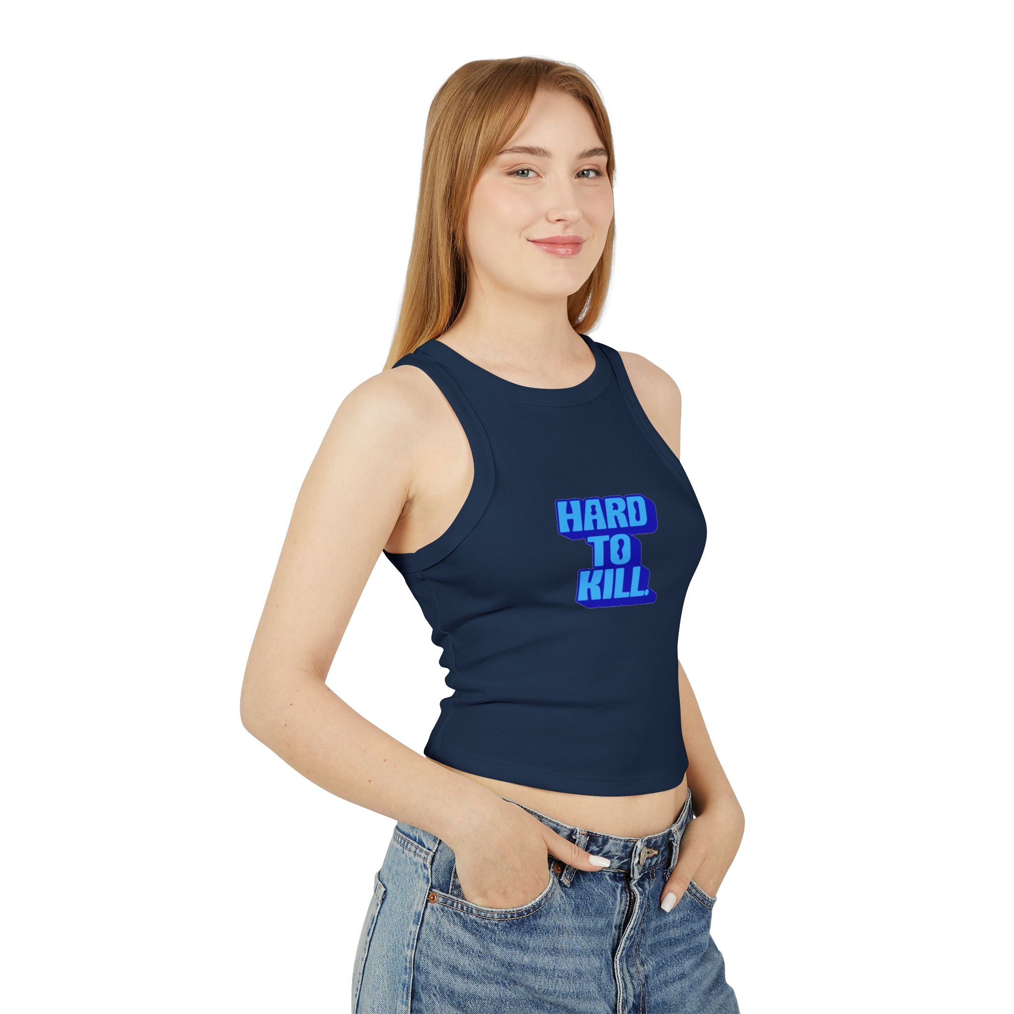 Hard To Kill graphic Tank Top (Blue on Blue)