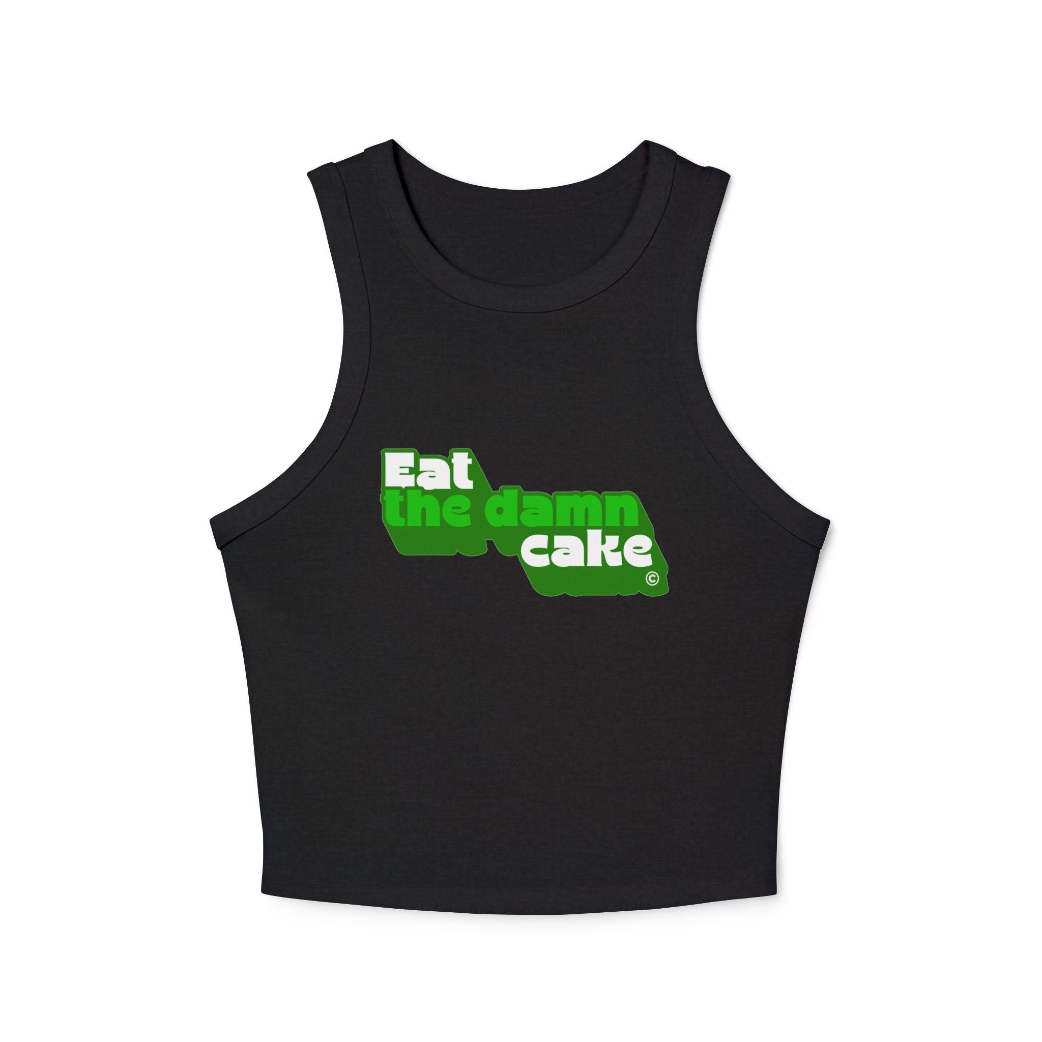Eat the Damn Cake tank top (green on green)