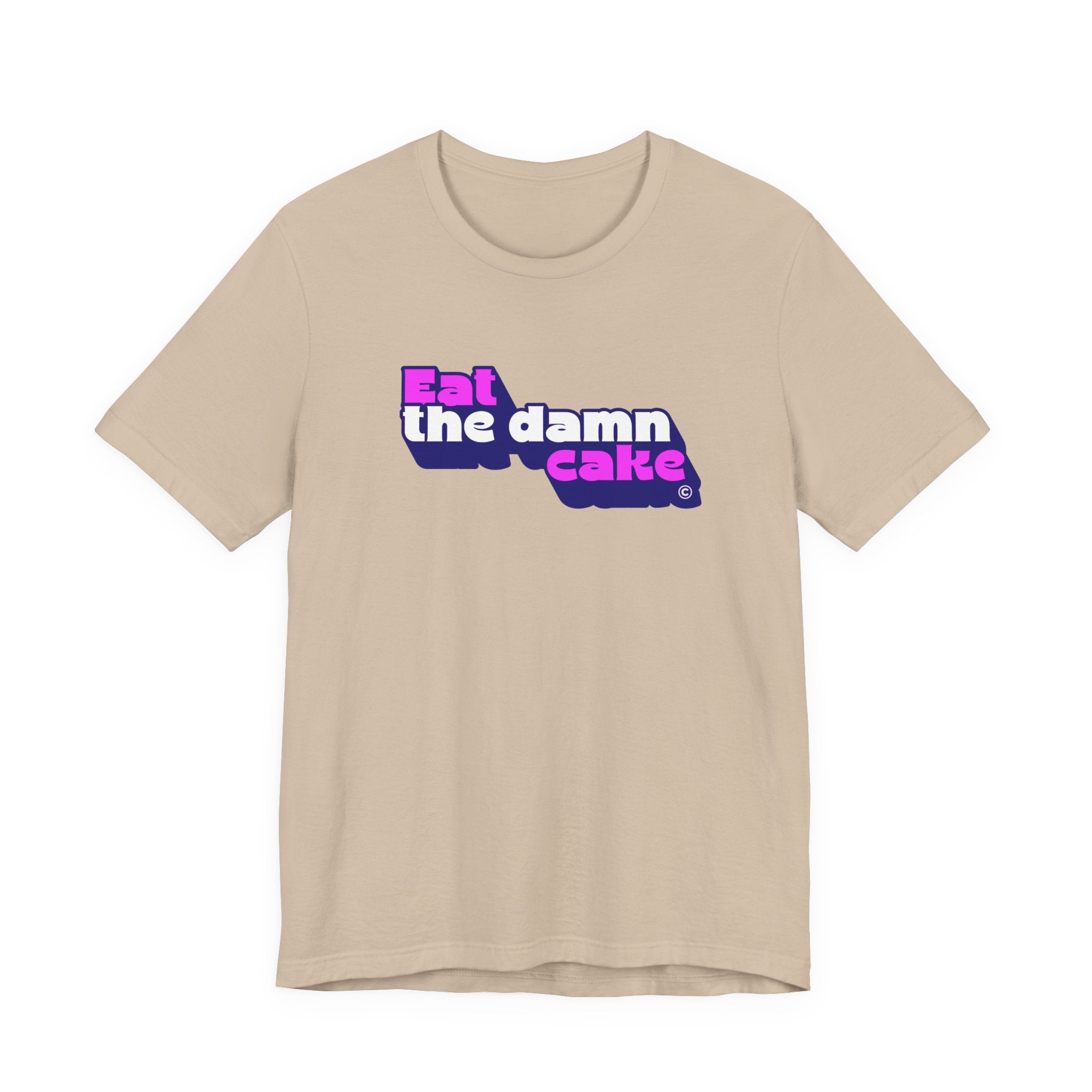 Eat The Damn Cake Shirt (Retro) Funny Foodie Tee for Women, Anti Diet Gift, Self Love T-Shirt, Sassy Statement Tee
