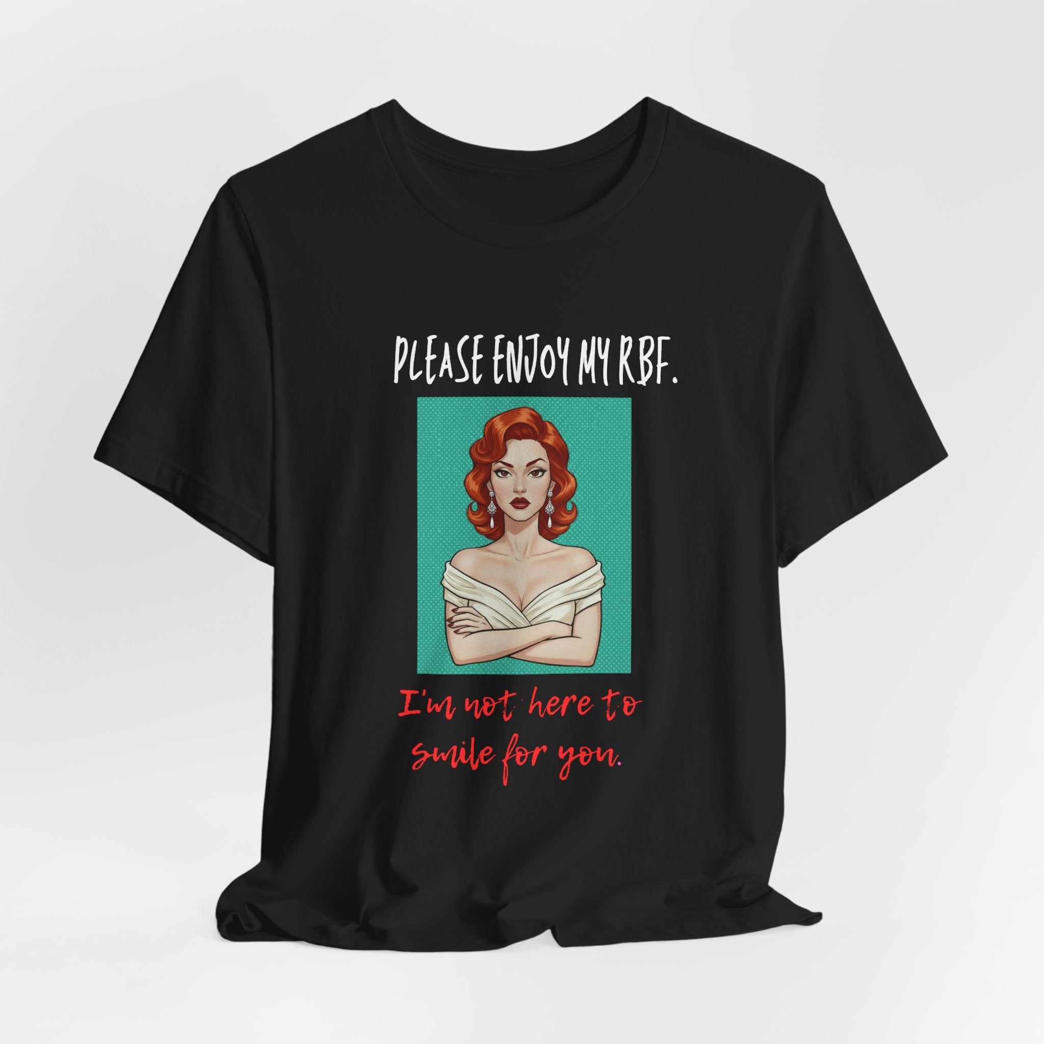 I'm Not Here To Smile For You Shirt, Sassy RBF Pop Art Tee Women, Funny Resting Face Gift for Her, Retro Comic T-Shirt