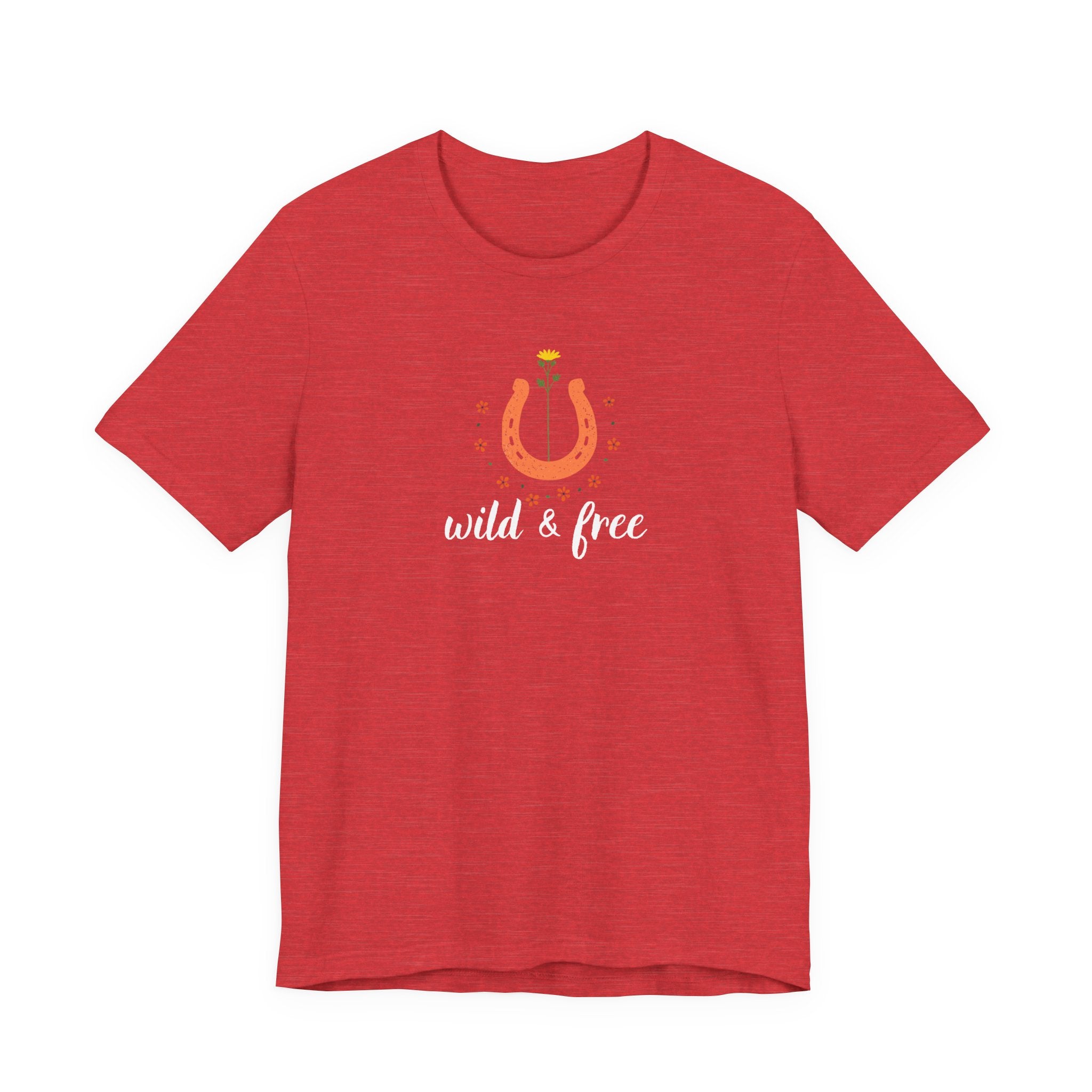 Wild And Free Shirt, Retro Western Graphic Tee Women, Boho Cowgirl Gift, Horseshoe Wildflower T-Shirt, Country Tee