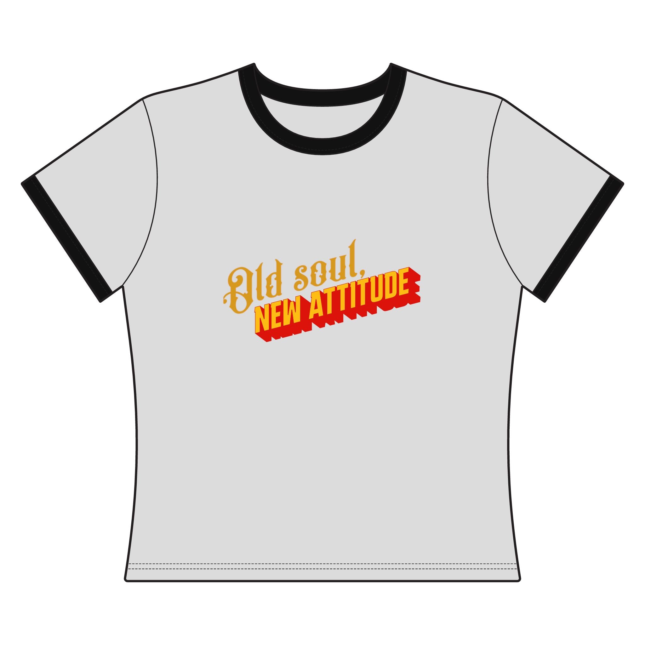 Old Soul, New Attitude Women's Ringer Tee