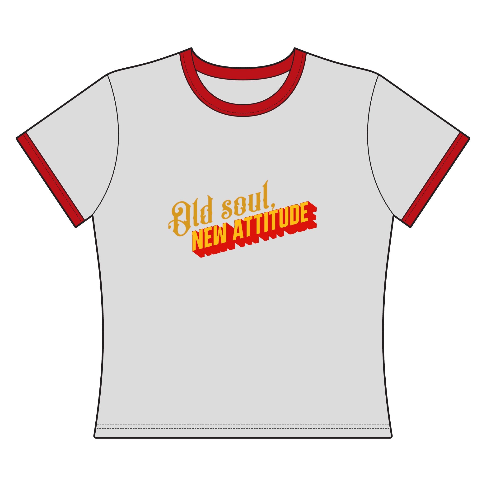 Old Soul, New Attitude Women's Ringer Tee