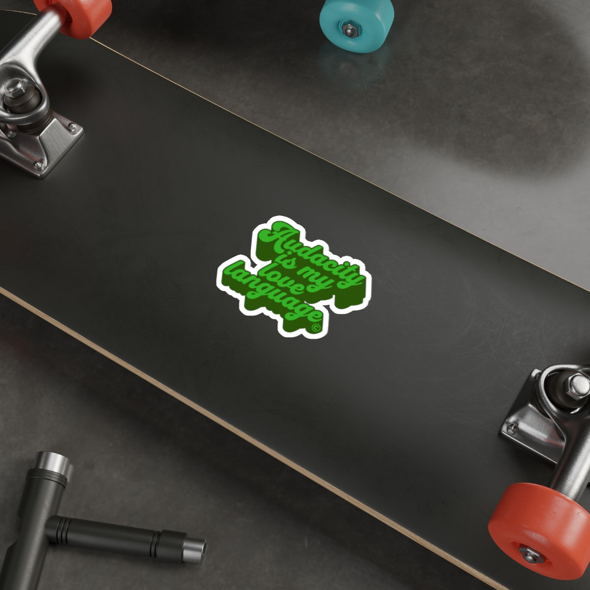 Audacity Is My Love Language Die-Cut Sticker (Green on Green)