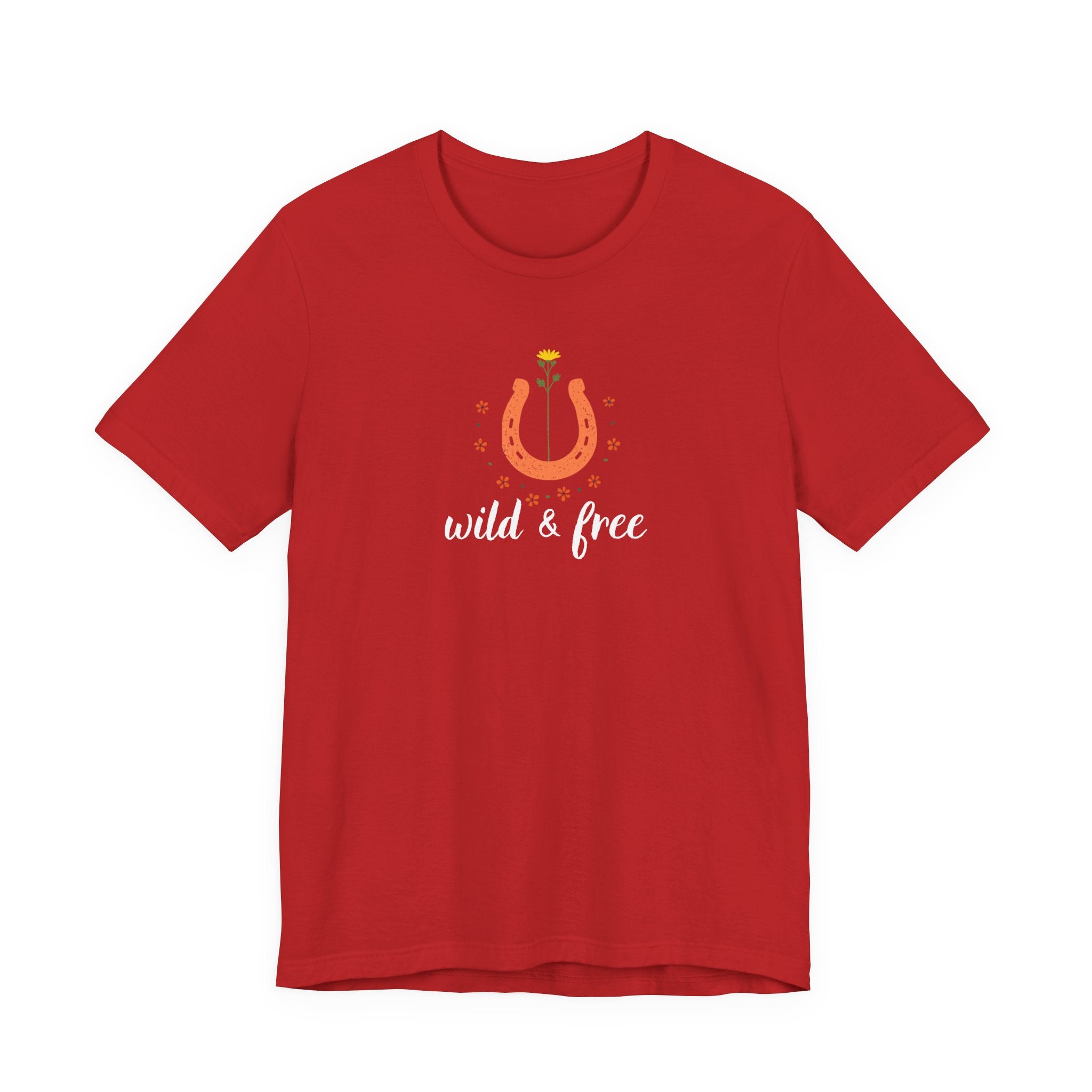 Wild And Free Shirt, Retro Western Graphic Tee Women, Boho Cowgirl Gift, Horseshoe Wildflower T-Shirt, Country Tee