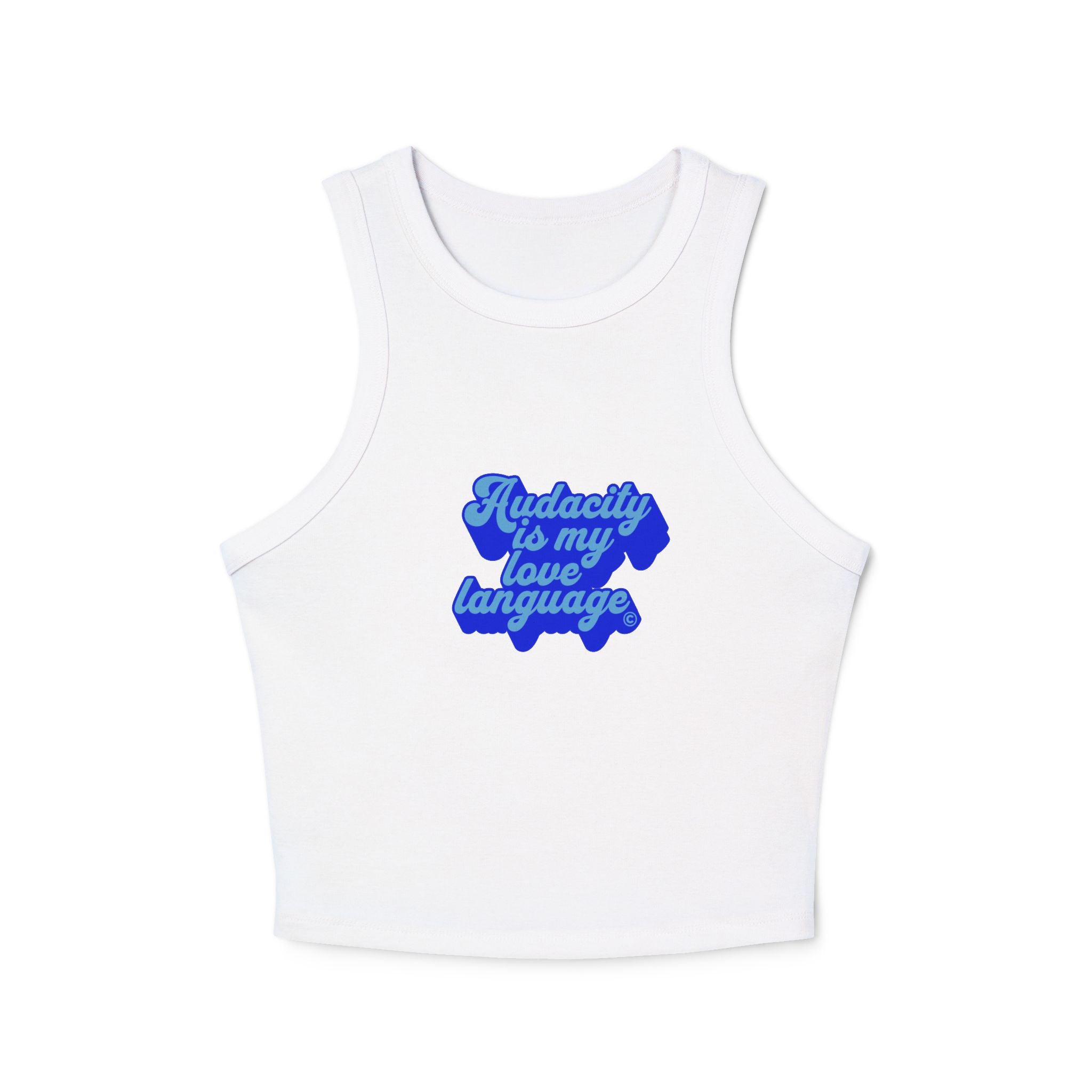 Audacity Is My Love Language Tank Top (Blue on Blue)