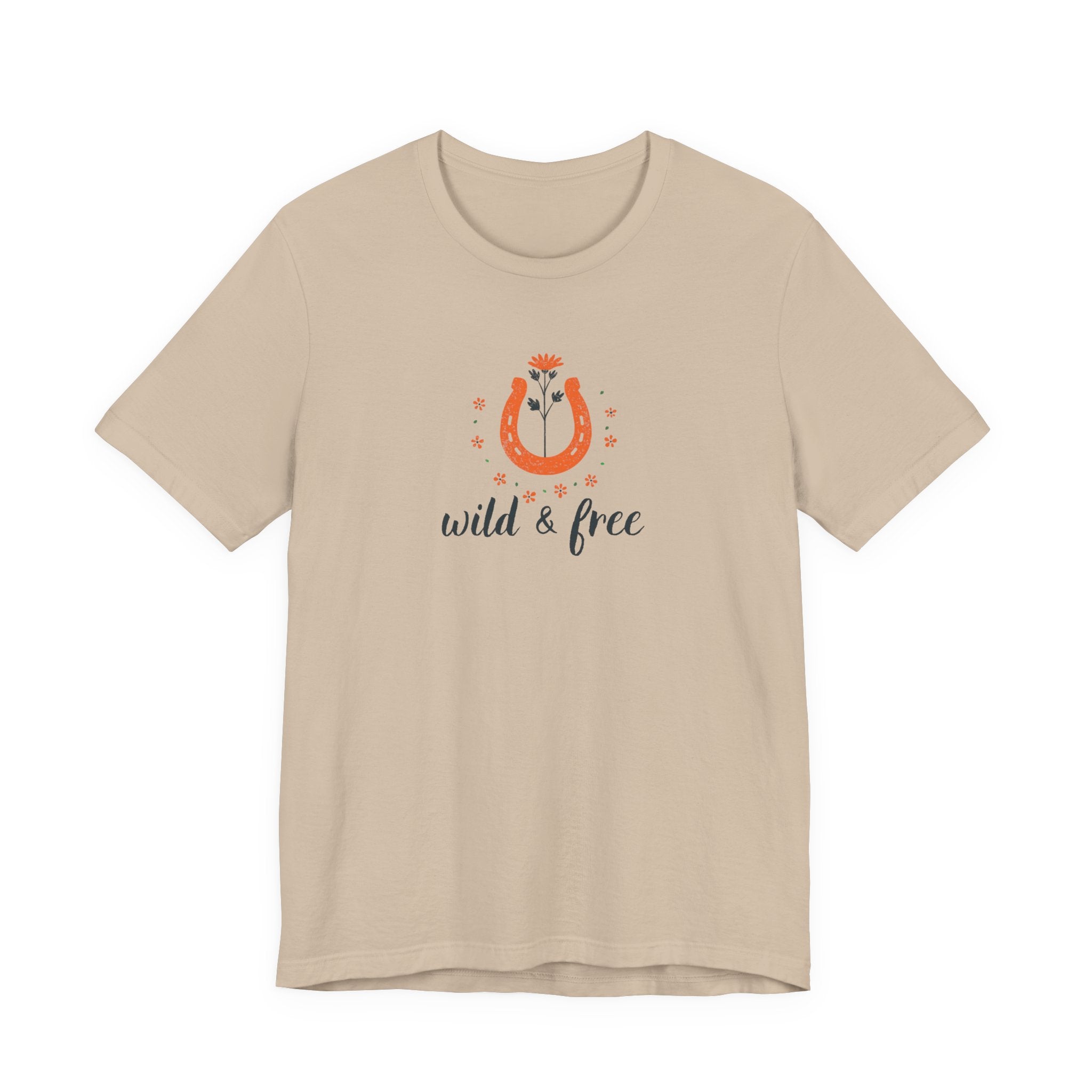 Wild And Free Shirt, Retro Western Graphic Tee Women, Boho Cowgirl Gift, Horseshoe Wildflower T-Shirt, Country Tee