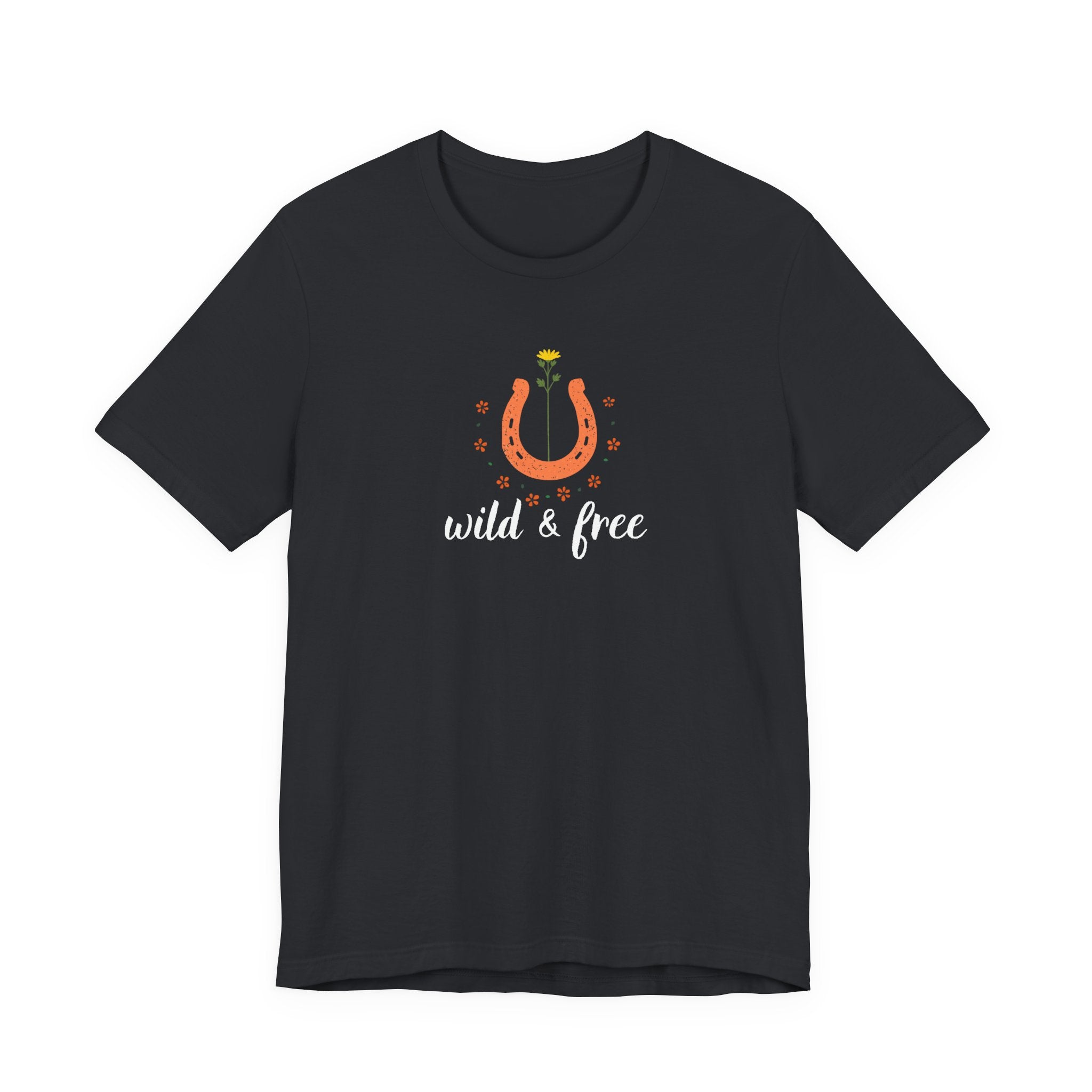 Wild And Free Shirt, Retro Western Graphic Tee Women, Boho Cowgirl Gift, Horseshoe Wildflower T-Shirt, Country Tee