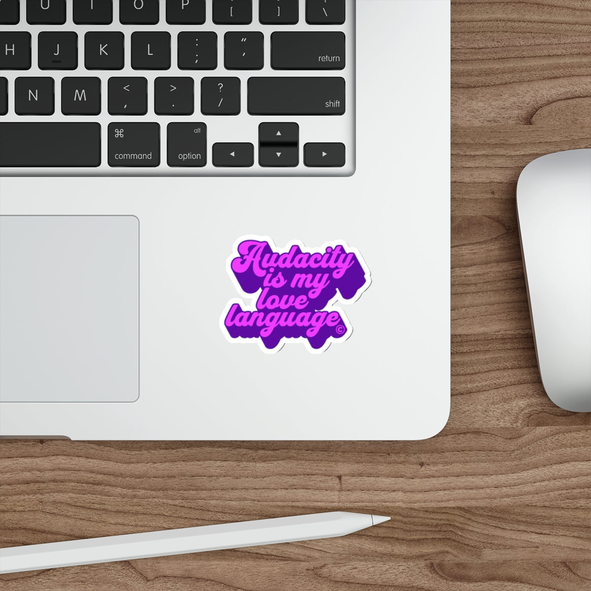 Audacity Is My Love Language Die-Cut Sticker (Purple & Pink)