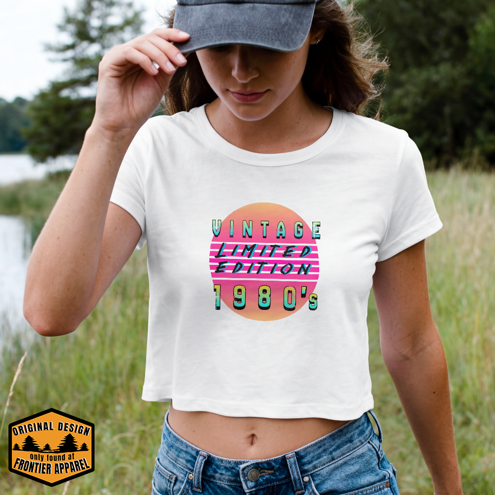 Vintage 80's (Neon Sun) Crop Top Tee