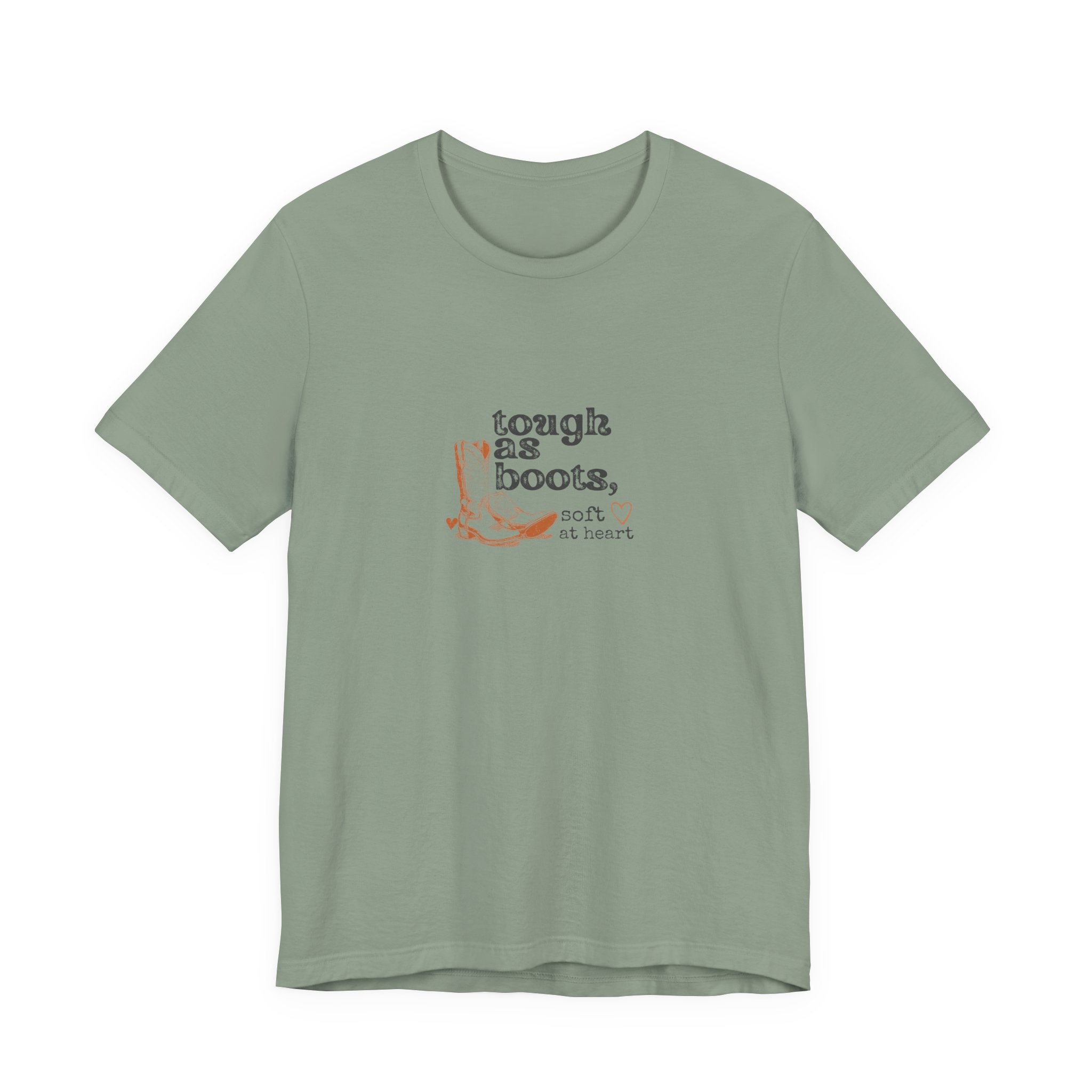 Tough As Boots Soft At Heart Shirt, Western Boots Graphic Tee, Country Gift for Her, Cowgirl T-Shirt, Statement Tee