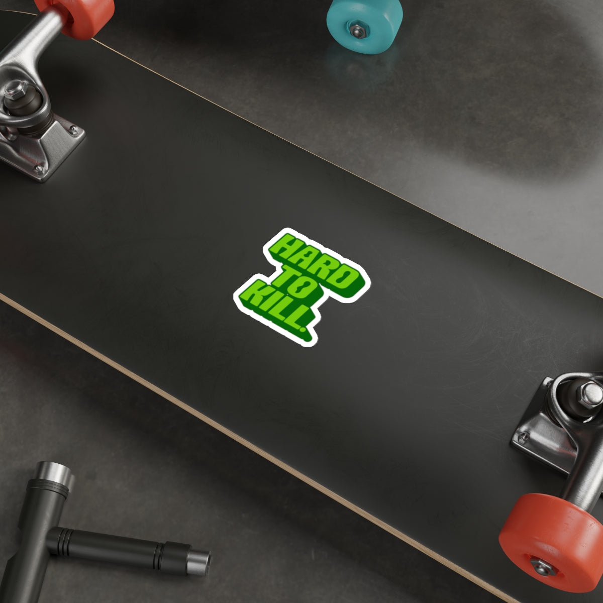 Hard To Kill Die-Cut Sticker - Green on Green Retro Bold Decal