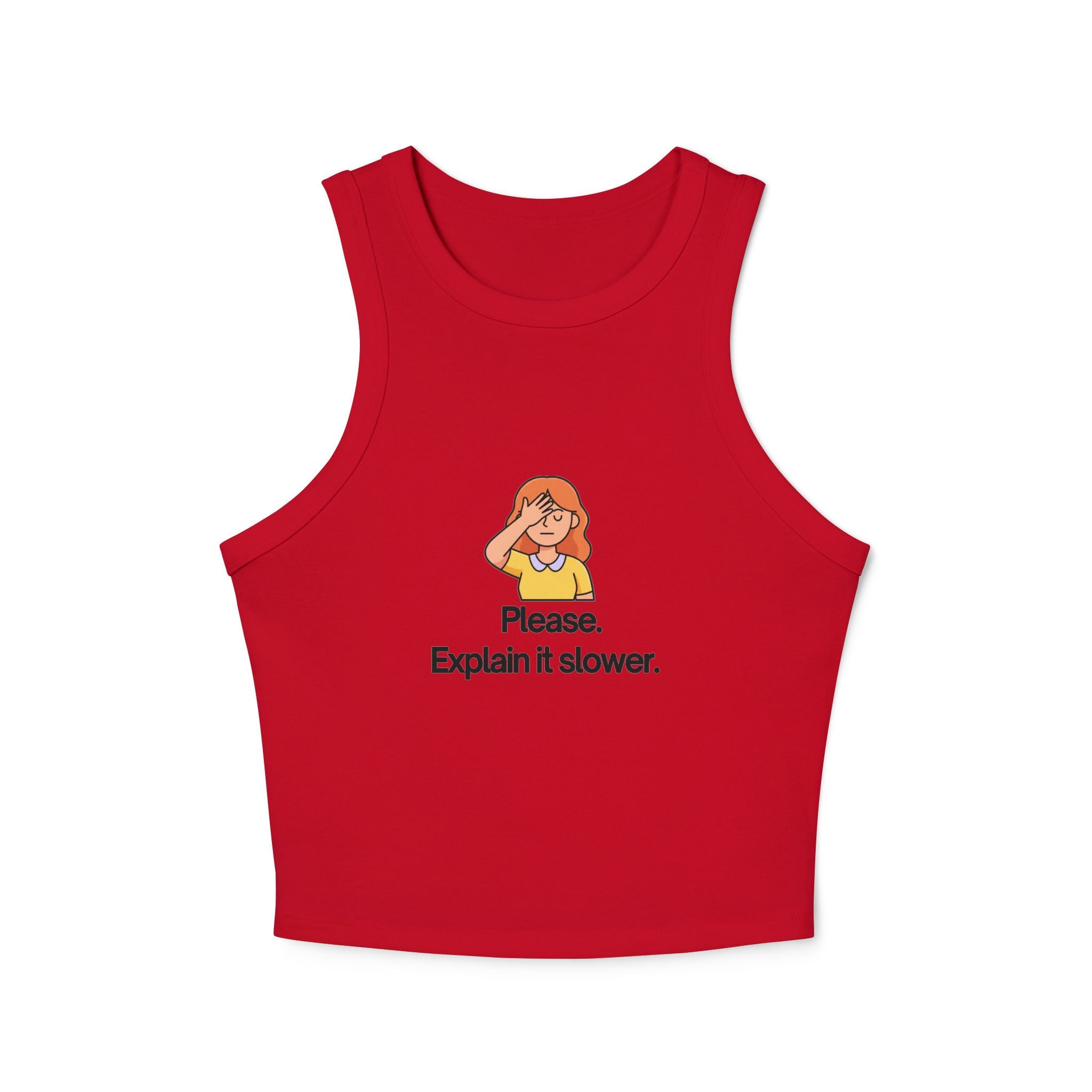 Please Explain It Slower illustration tank top | Racerback Crop Tank