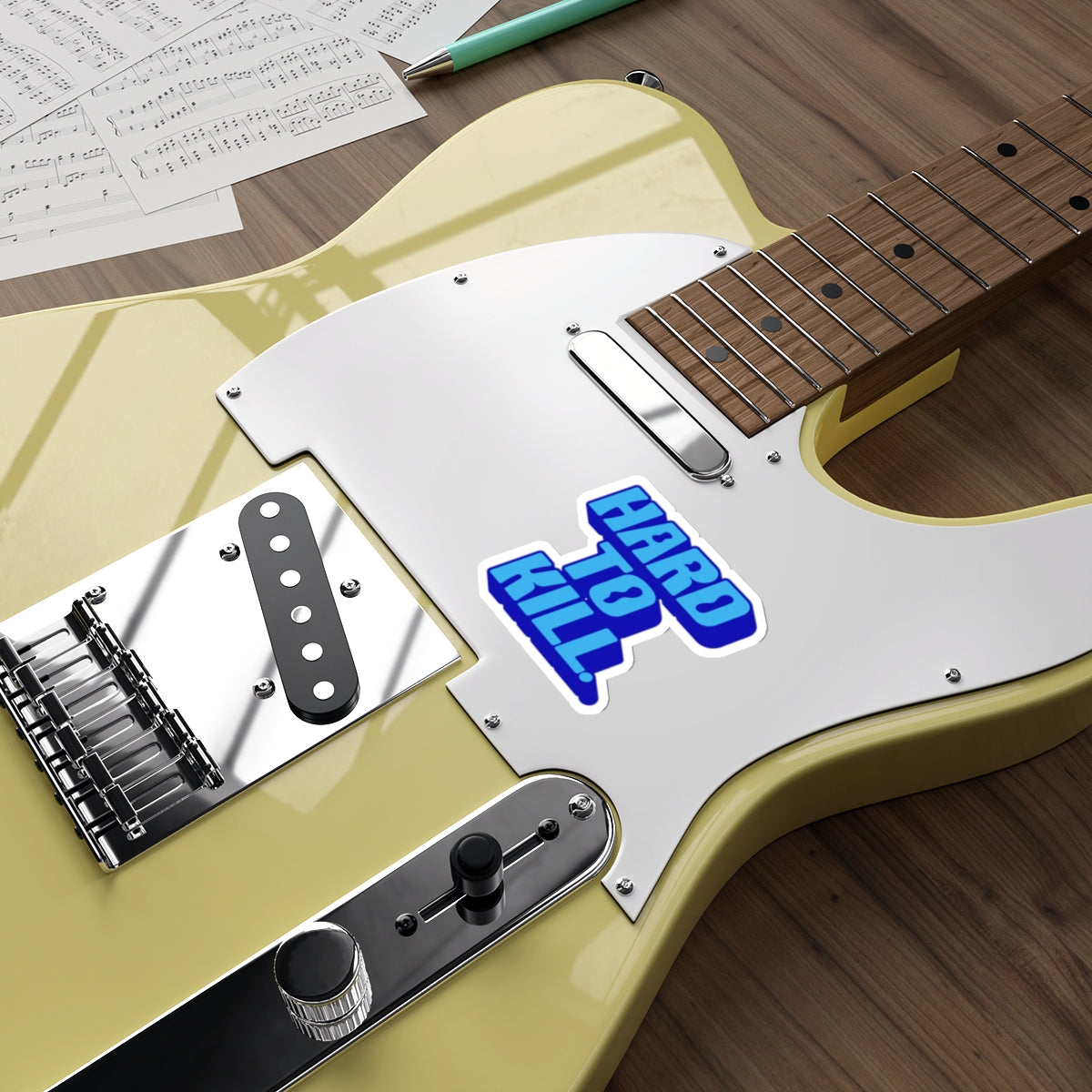 Hard To Kill Die-Cut Sticker - Blue on Blue Retro Bold Decal
