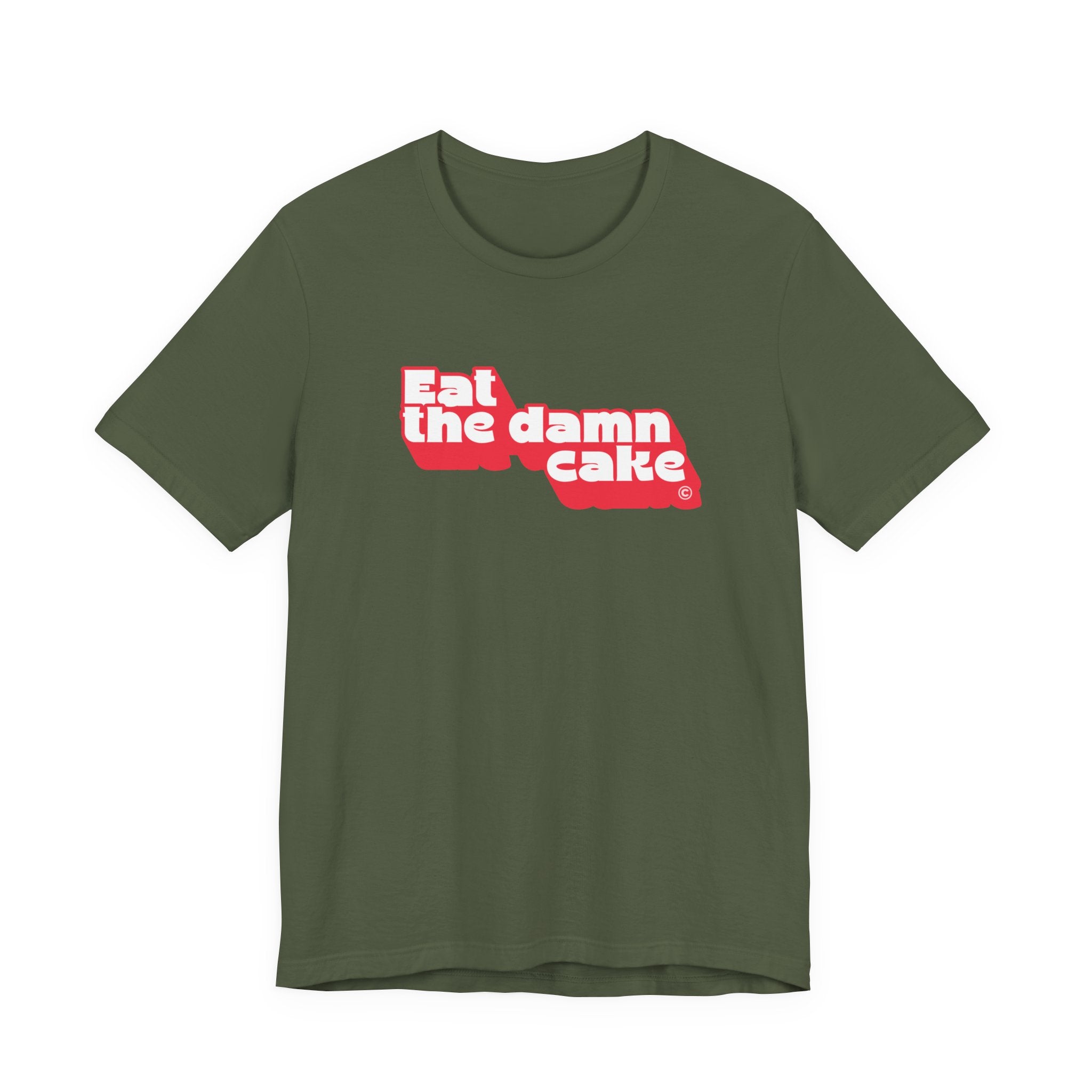 Eat The Damn Cake Shirt (Retro) Funny Foodie Tee for Women, Anti Diet Gift, Self Love T-Shirt, Sassy Statement Tee