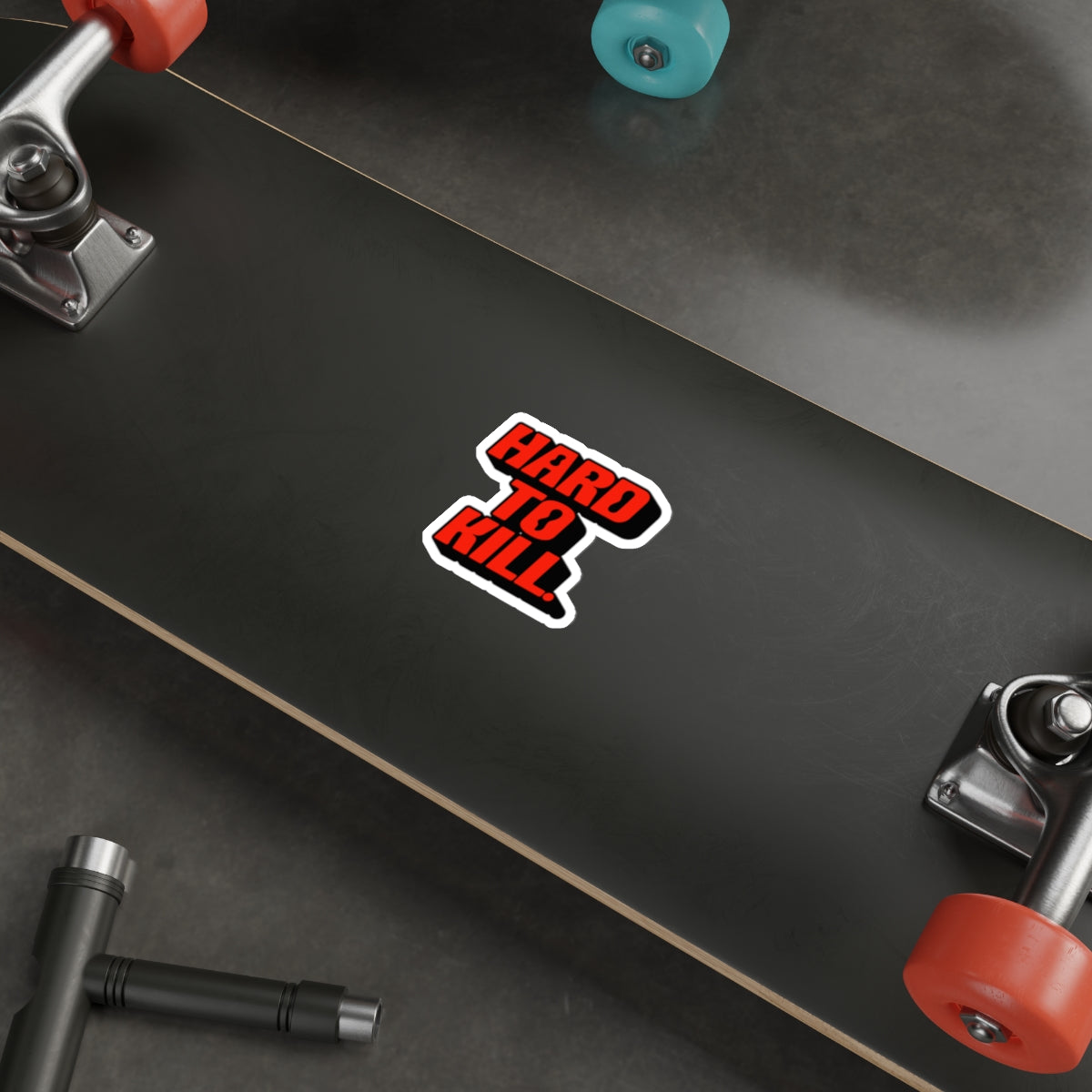 Hard To Kill Die-Cut Sticker - Red & Black Retro Bold Decal