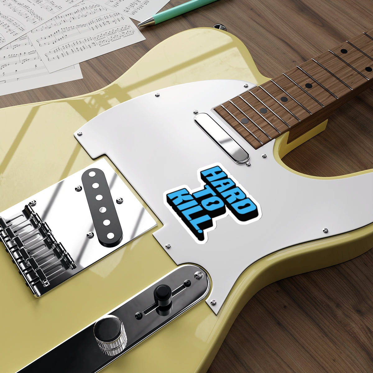 Hard To Kill Die-Cut Sticker - Blue & Black Retro Bold Decal