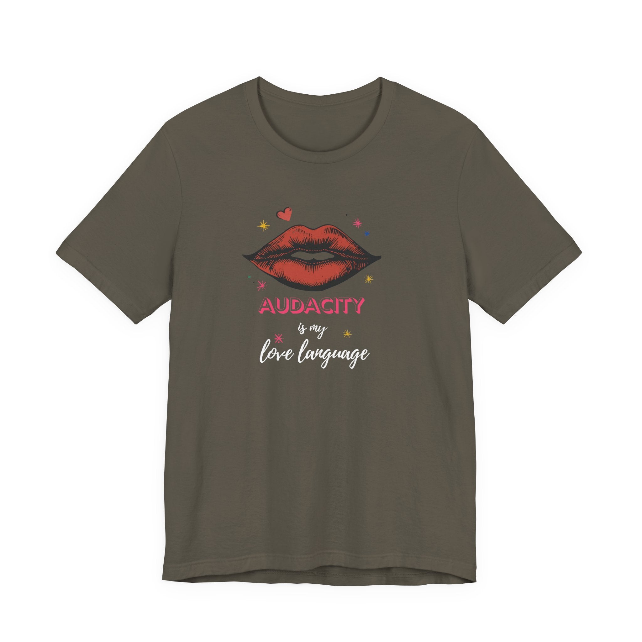 Audacity Is My Love Language Shirt, Kiss Lips Graphic Tee for Women, Bold Sassy Gift, Funny Confident T-Shirt, Statement Tee