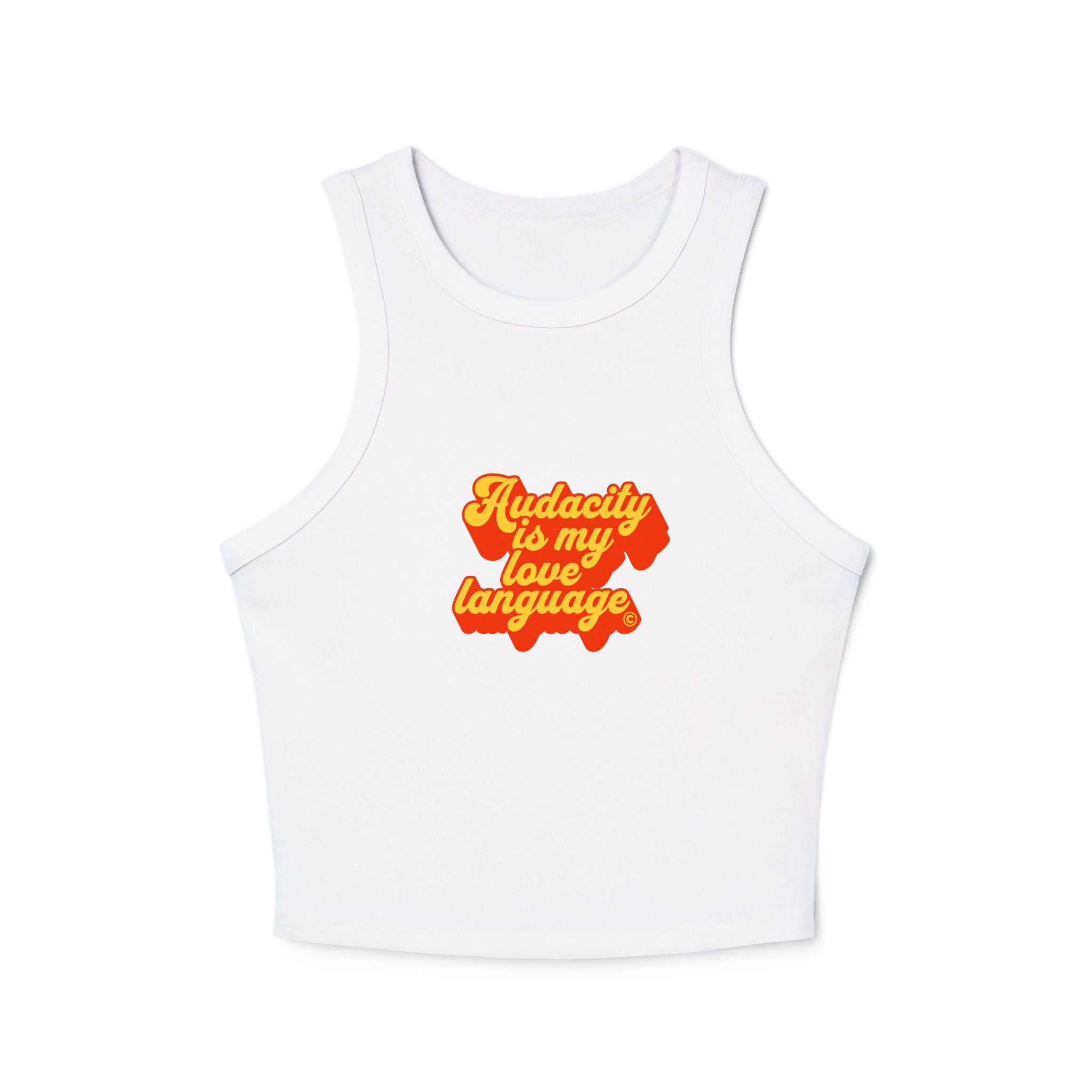 Audacity Is My Love Language Tank Top (Gold on Red)