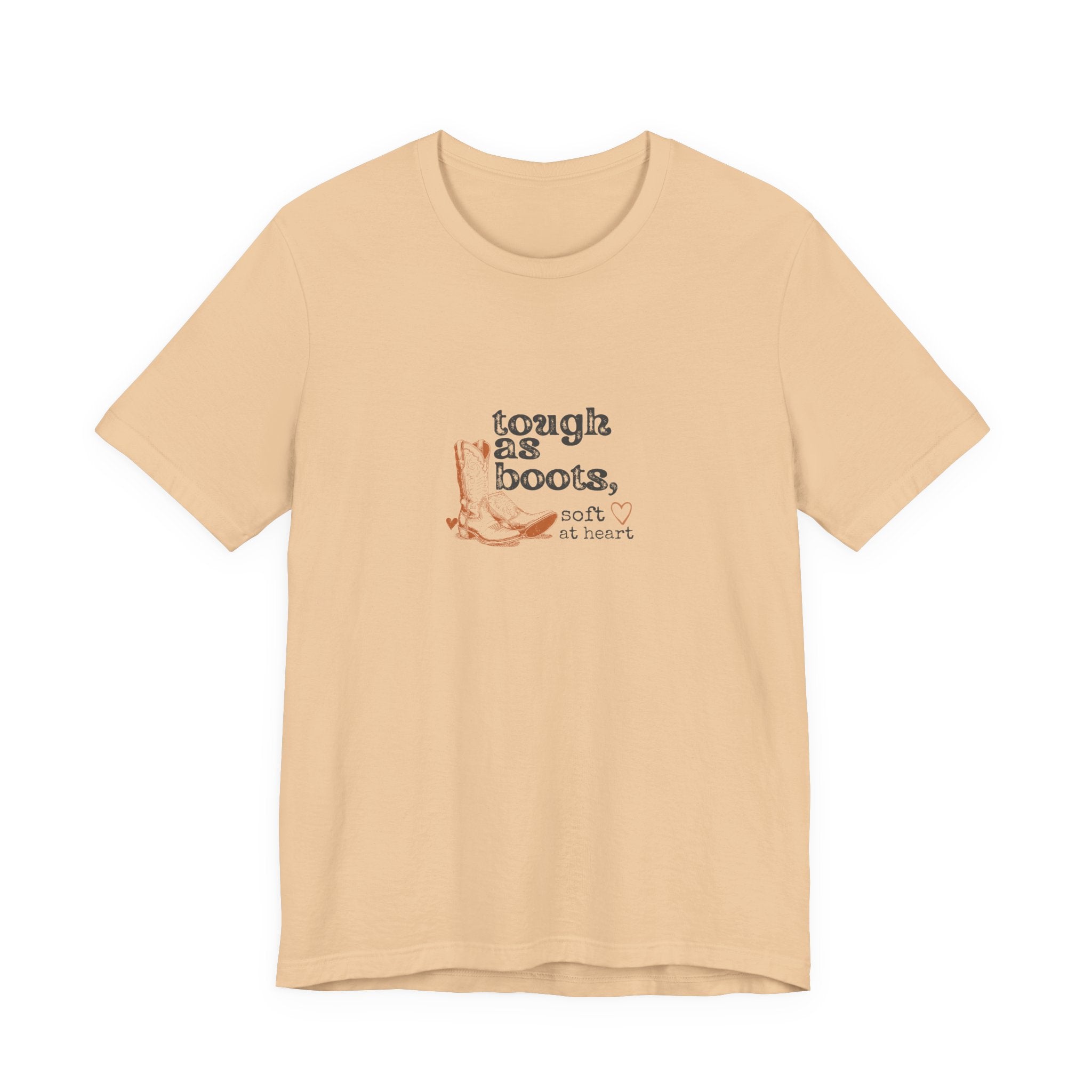 Tough As Boots Soft At Heart Shirt, Western Boots Graphic Tee, Country Gift for Her, Cowgirl T-Shirt, Statement Tee
