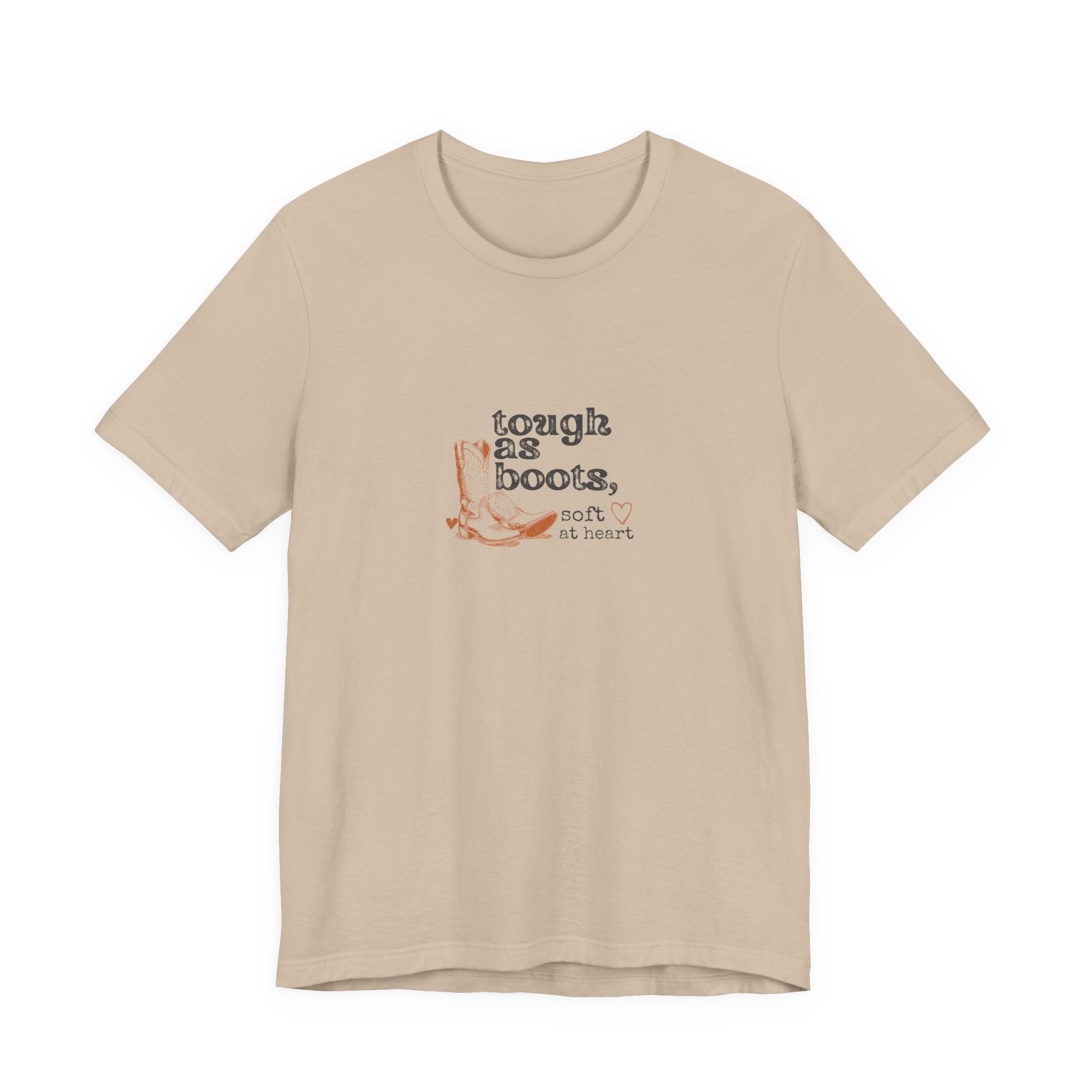Tough As Boots Soft At Heart Shirt, Western Boots Graphic Tee, Country Gift for Her, Cowgirl T-Shirt, Statement Tee